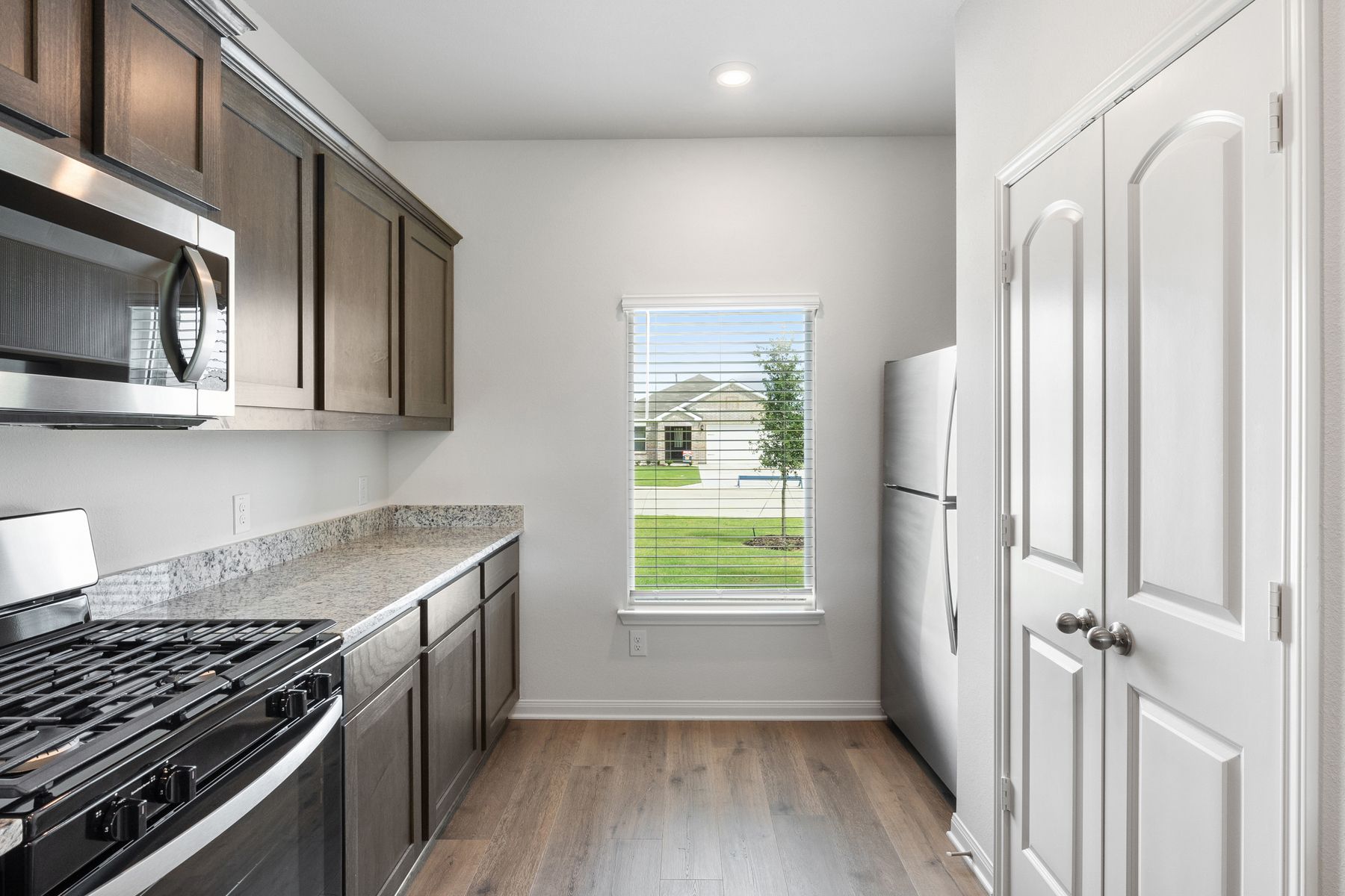 The kitchen has energy-efficient appliances.