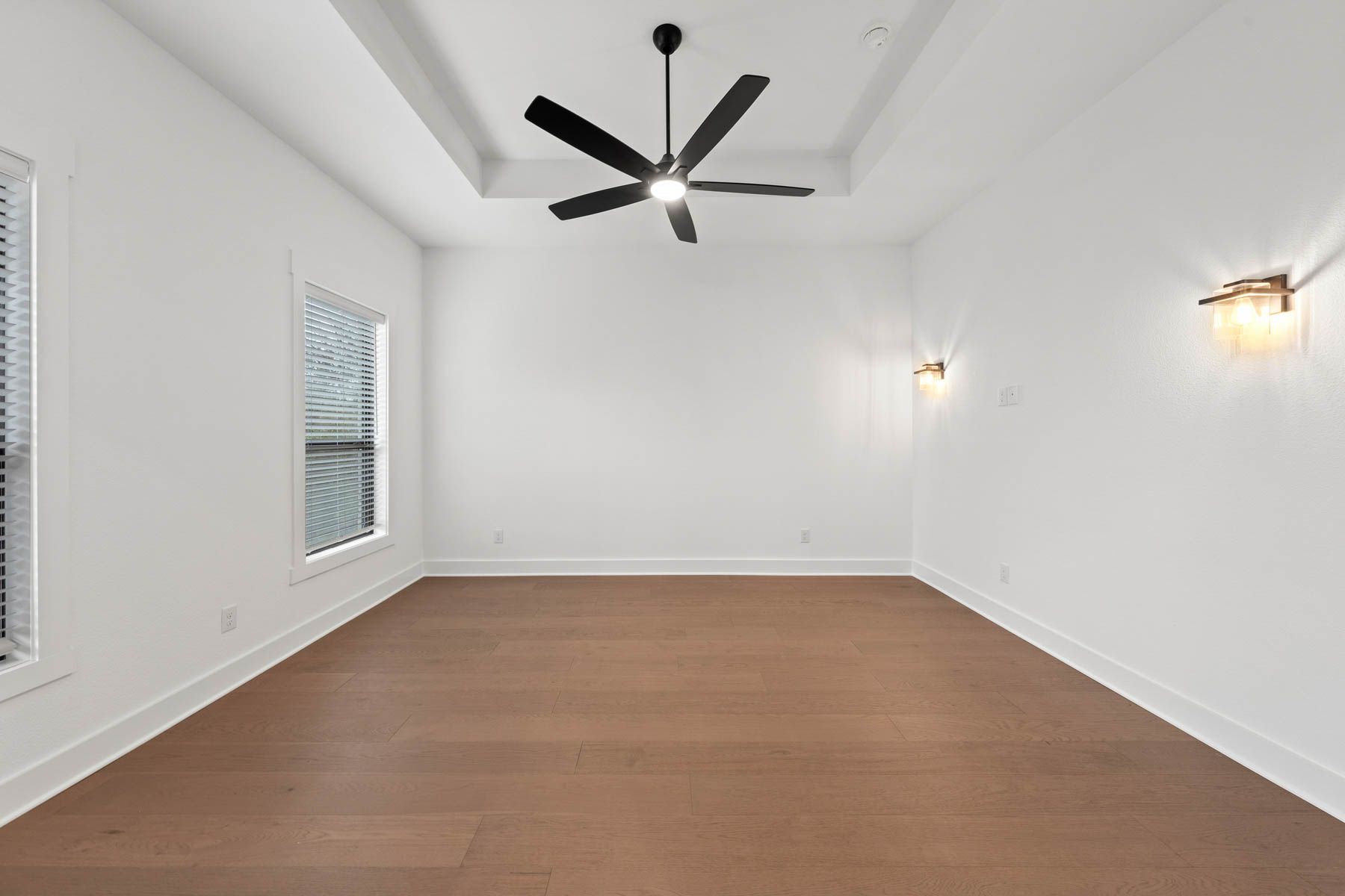 The flex room is located off of the family room and it has a closet with shelves.
