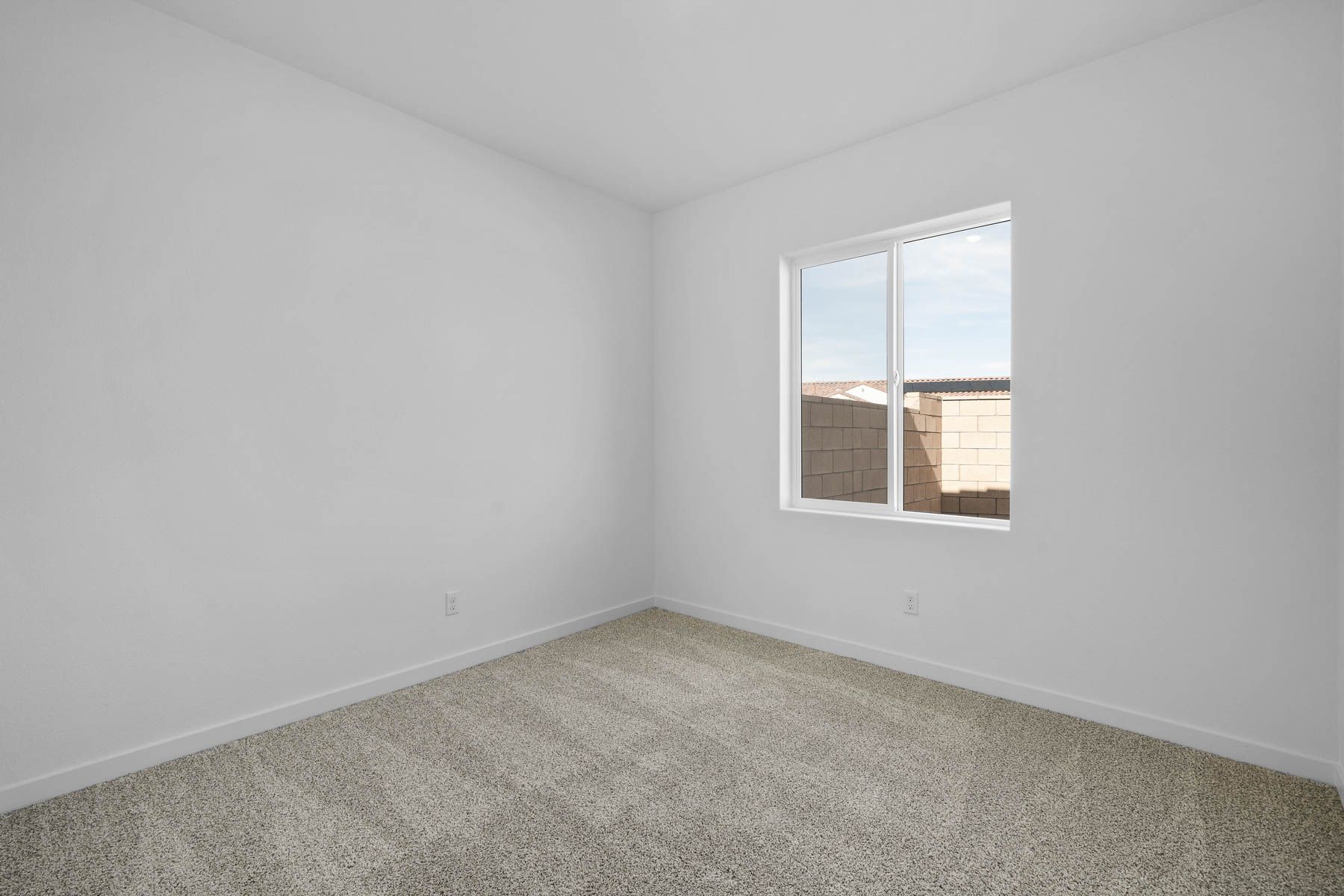 The secondary bedroom has carpet.