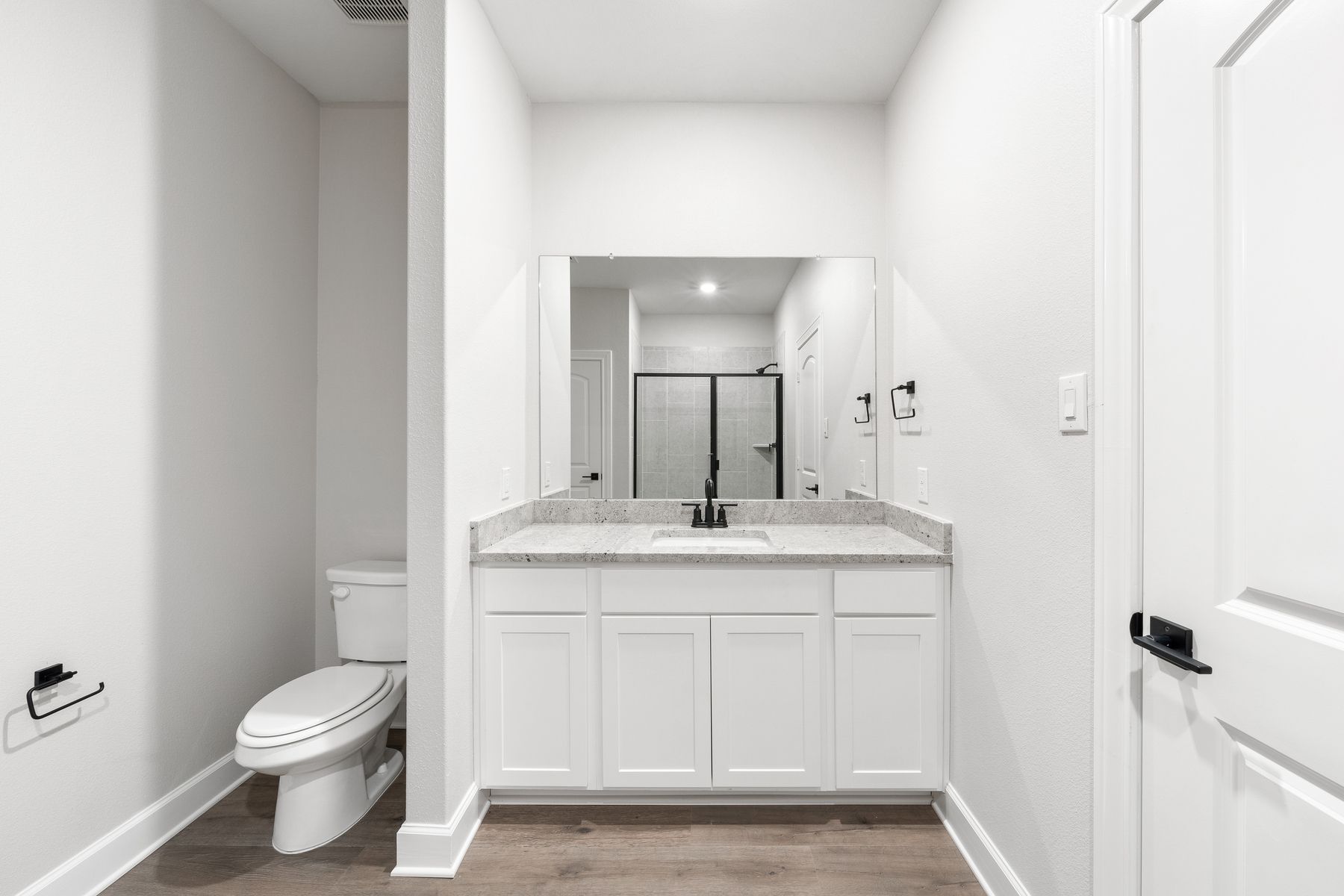 The master bathroom of the Blanco has a wonderful vanity space.