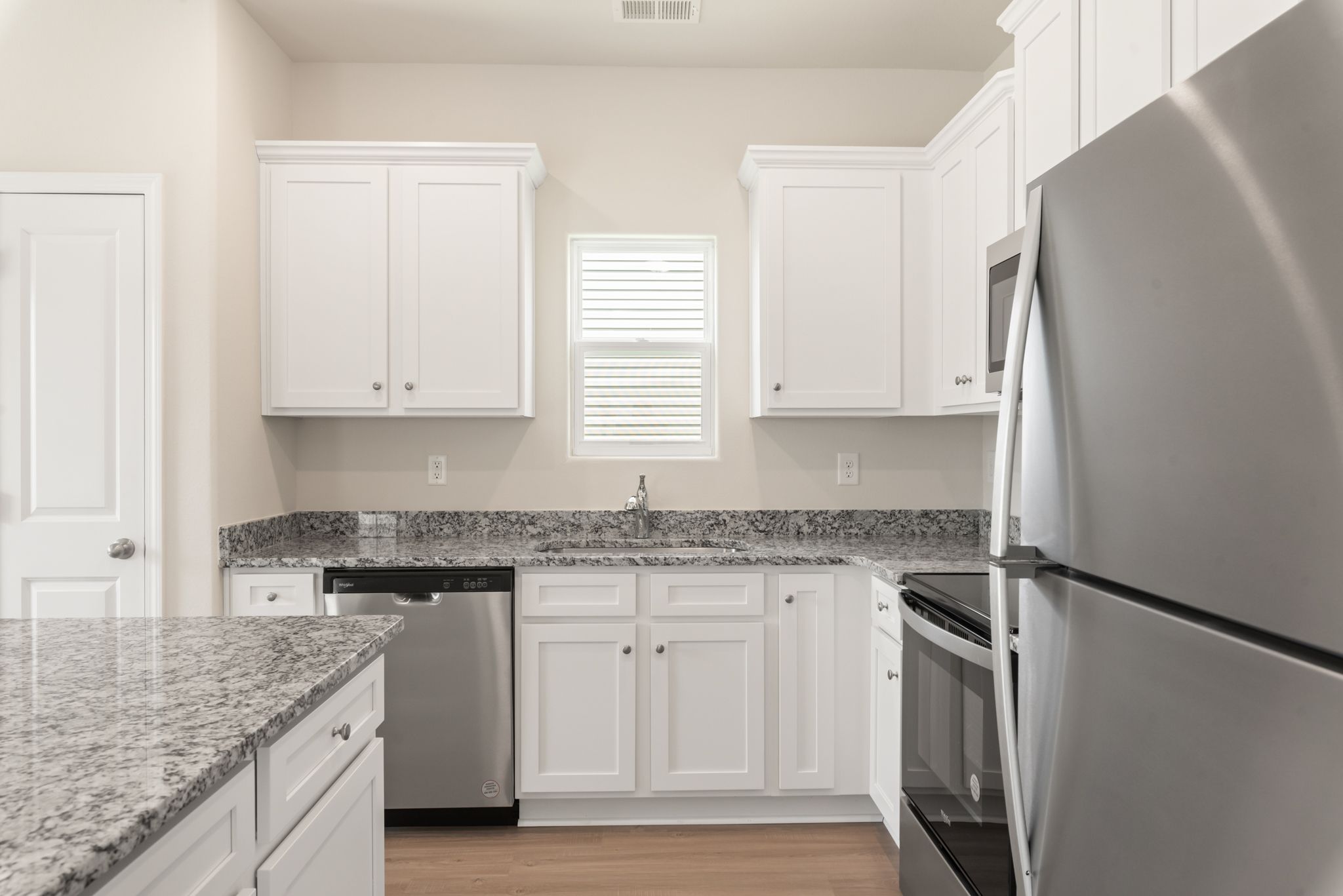 The Kitchen comes with brand new stainless steel appliances