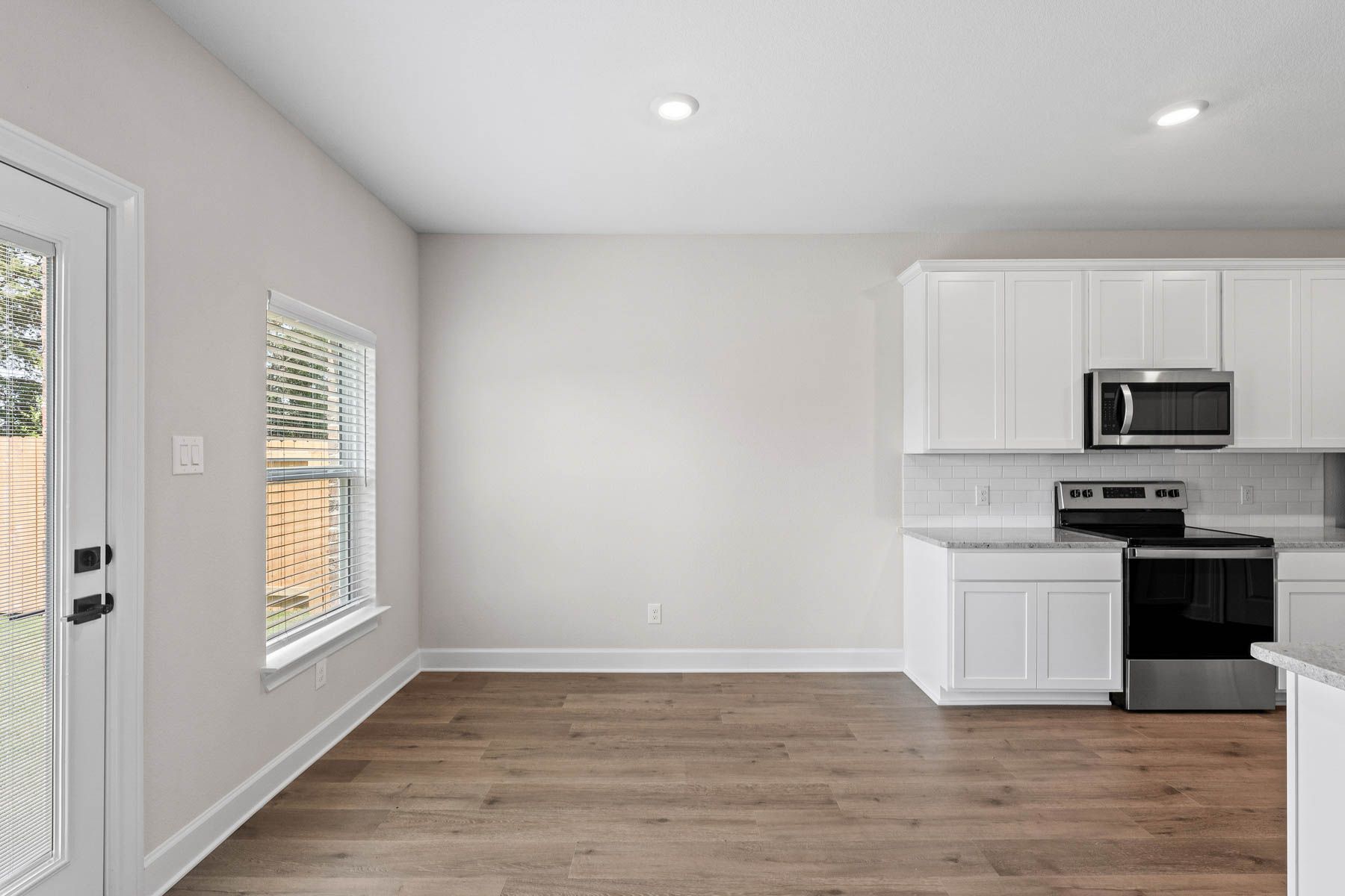 The dining room of the Cypress sits right off of the kitchen.