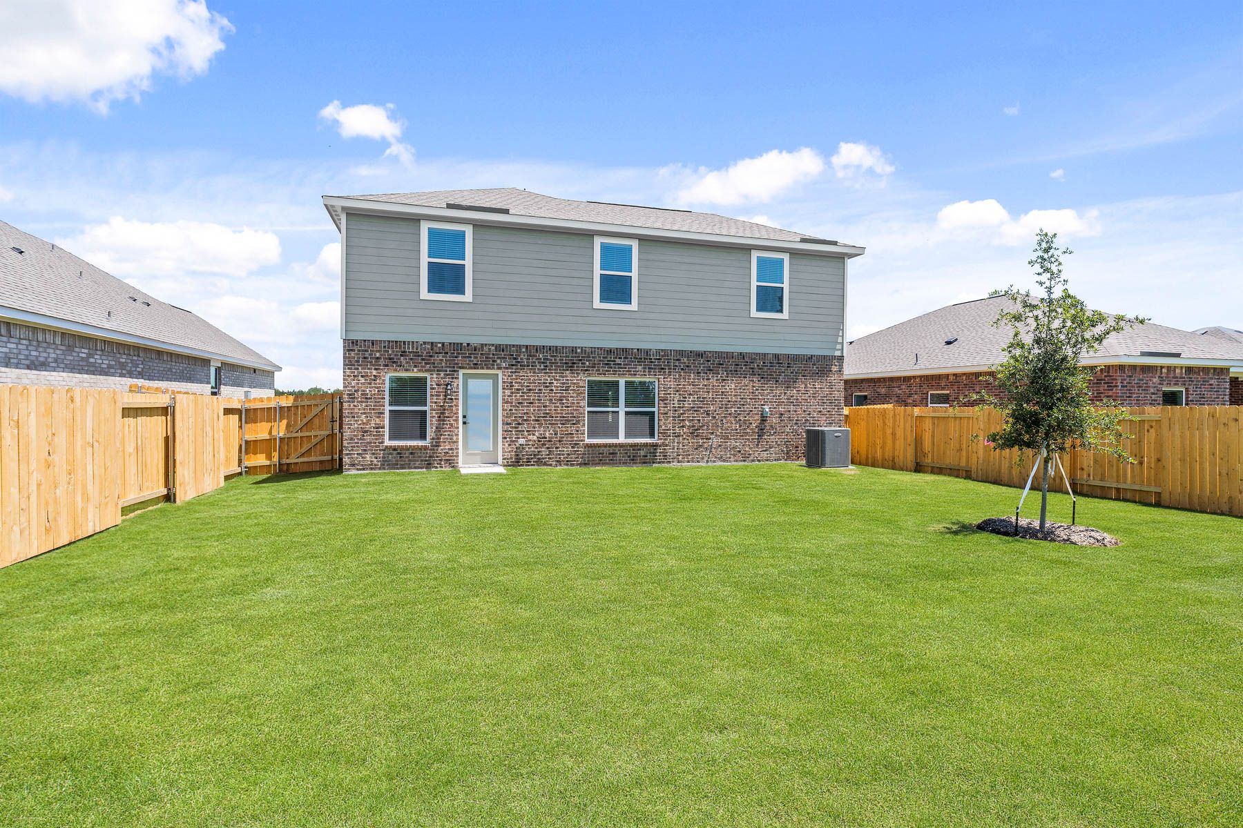 The back yard of the Cypress is fully fenced.