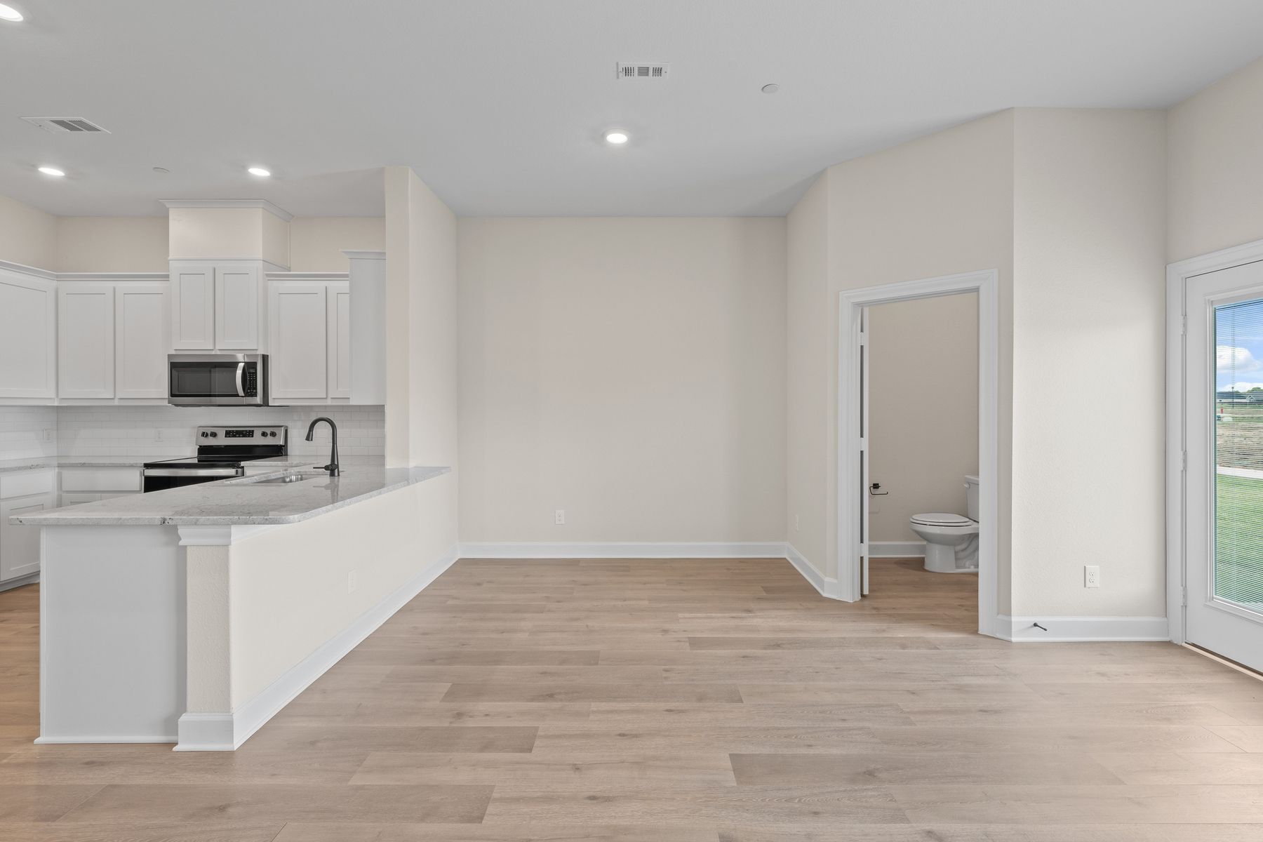 The open dining area of the Appaloosa is sits right off of the kitchen.