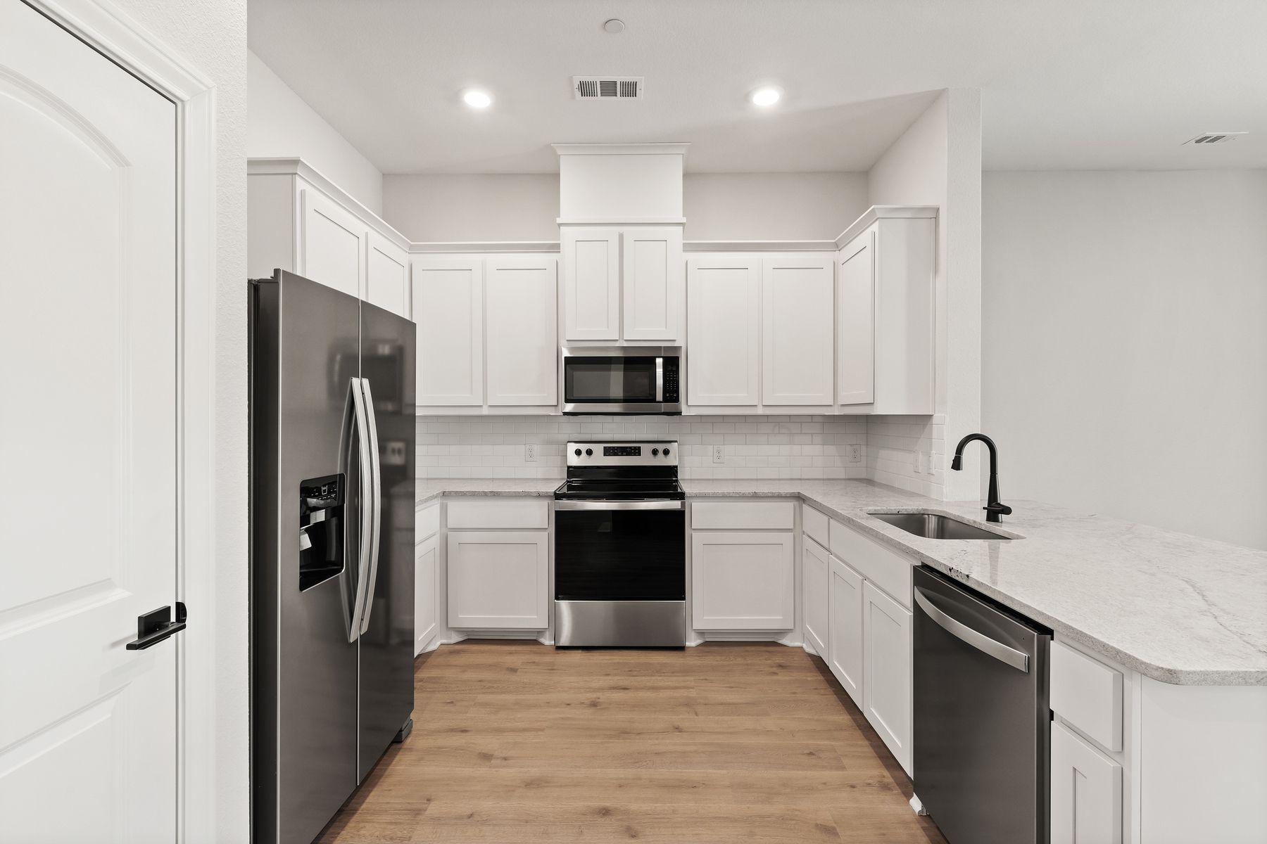 The kitchen of the Blazer has energy efficient appliances.