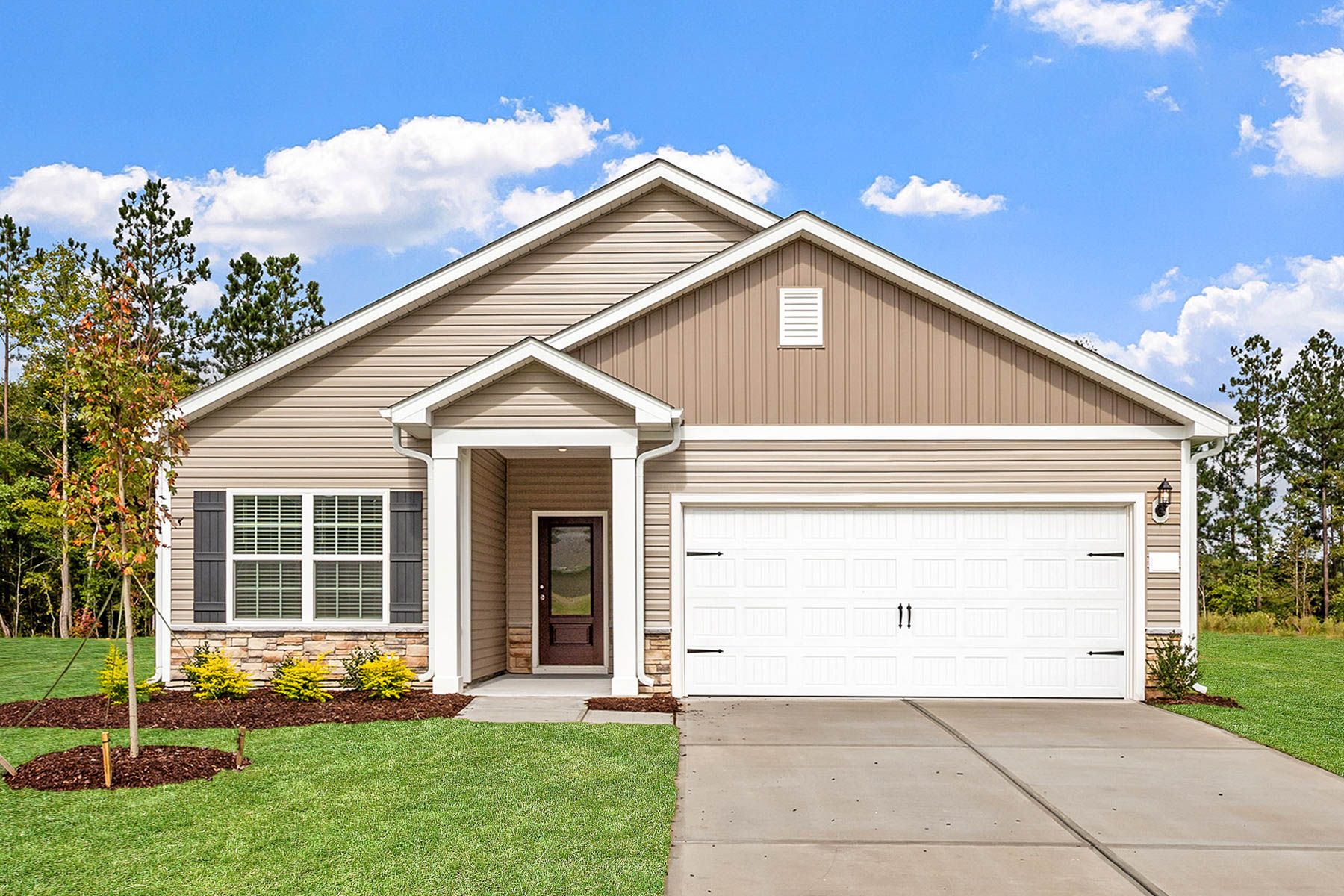 Tis home has a 2-car garage!