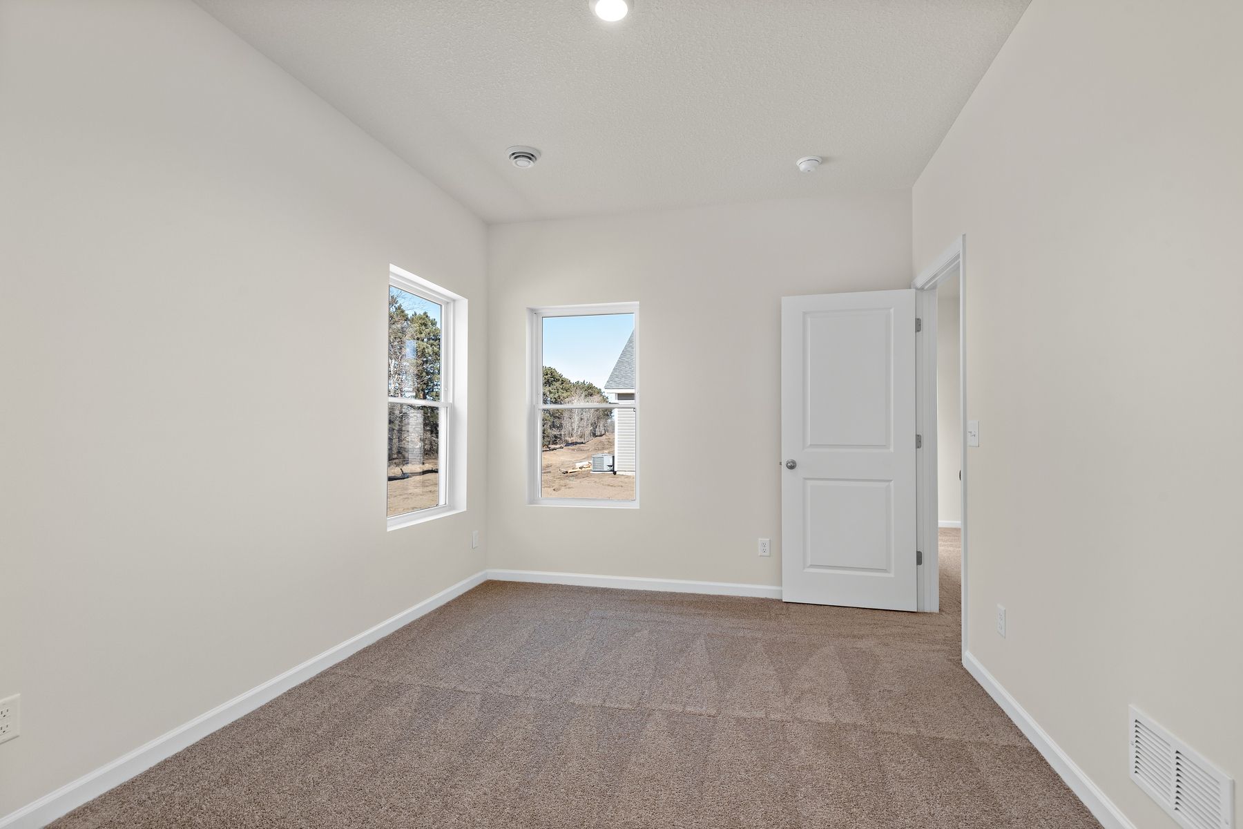 The bedrooms have carpet.
