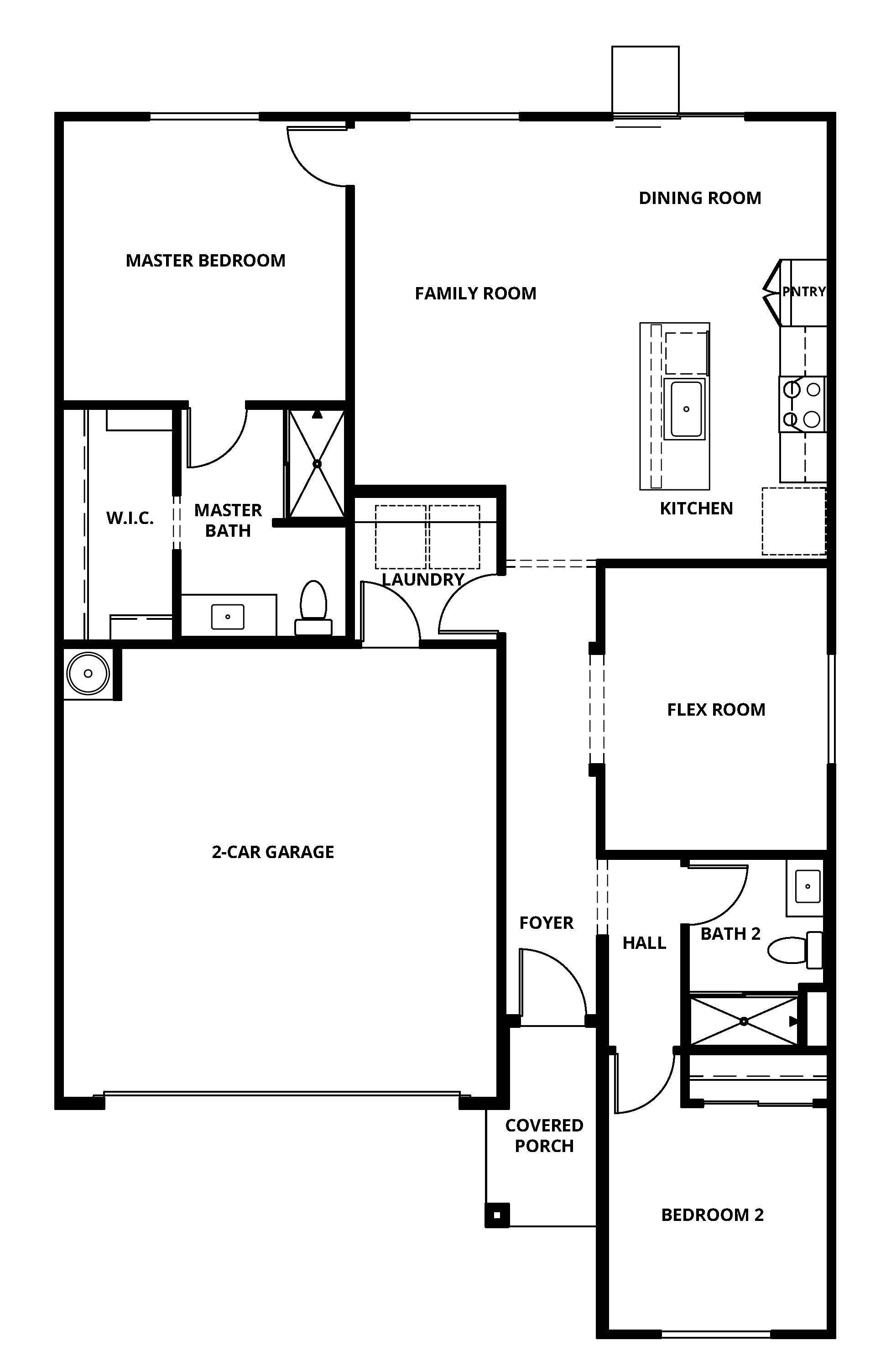 The Ash floor plan has a wonderful open-concept layout.