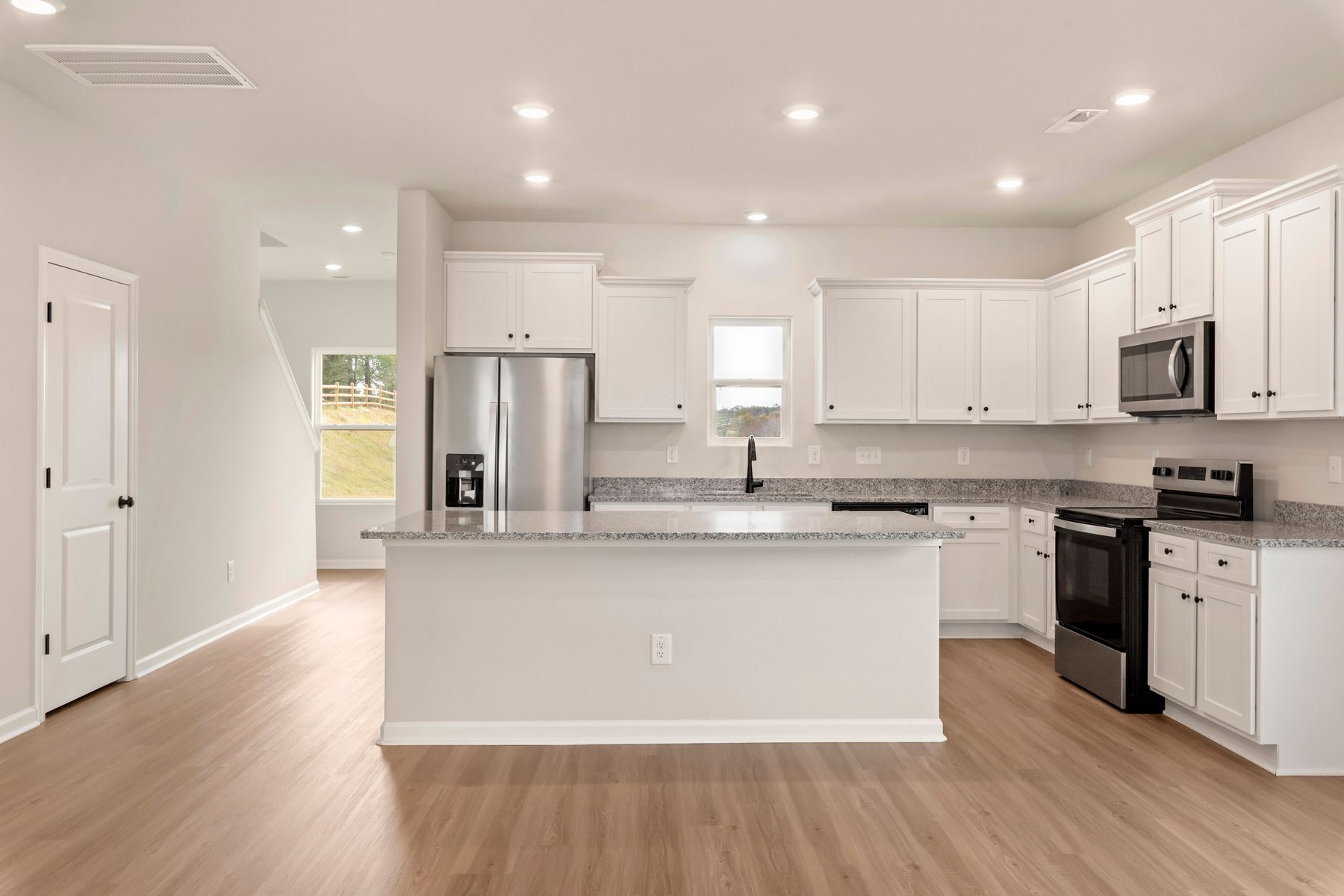 Spacious kitchen island