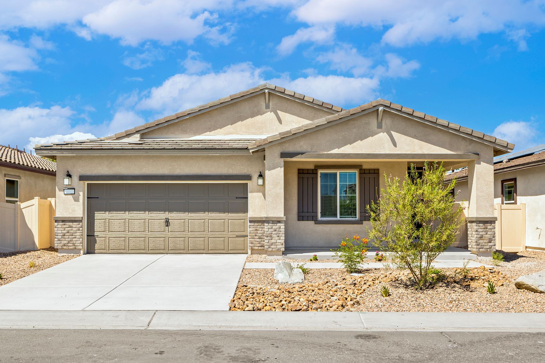 The Laguna is a beautiful single story home with stucco.
