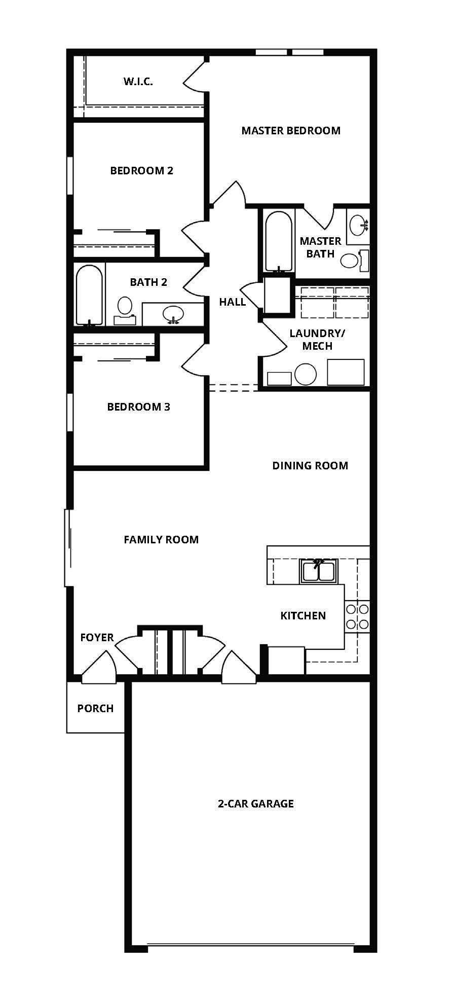 The Briggs has a spacious family room and chef ready kitchen