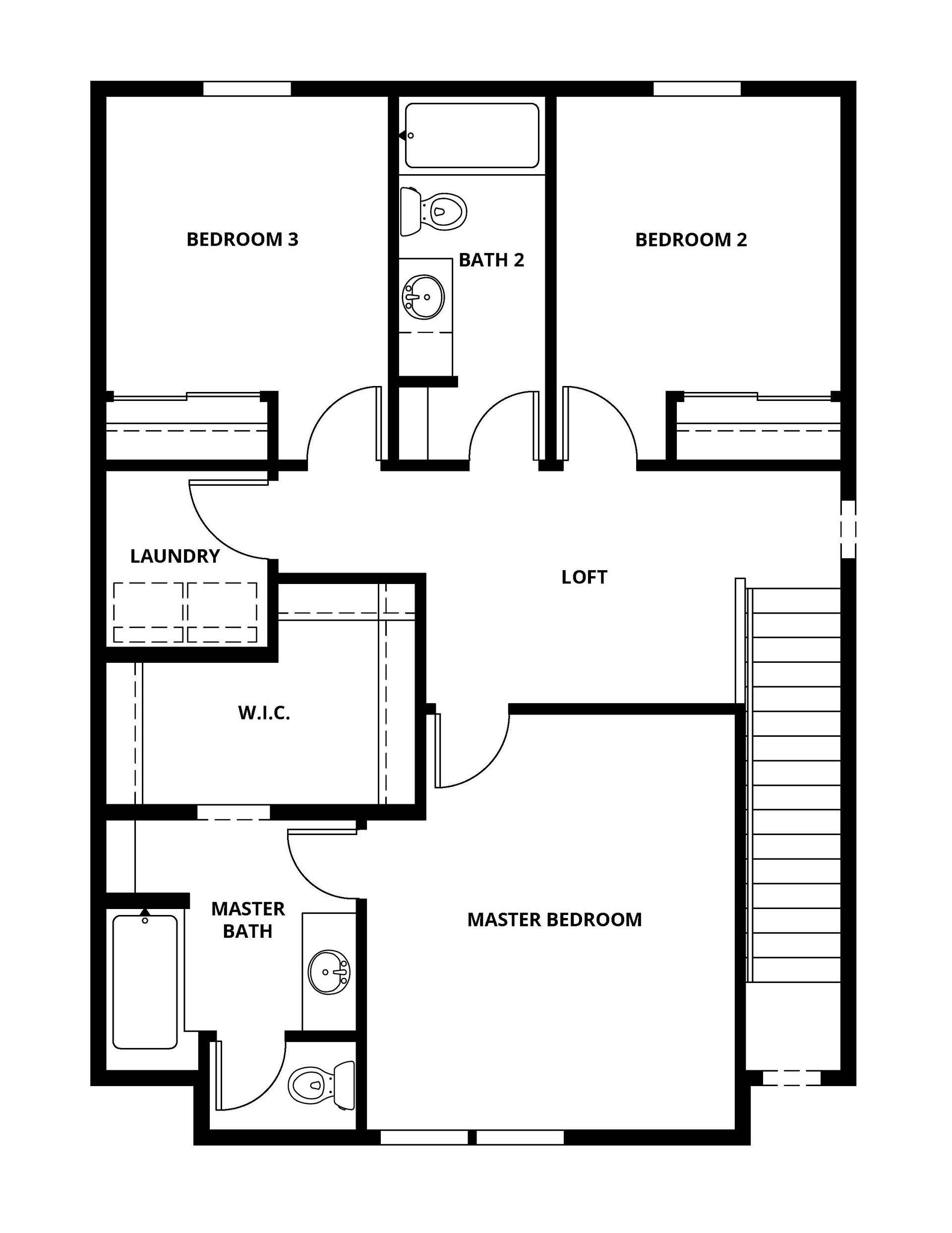 The second floor of the Foster has the bedrooms