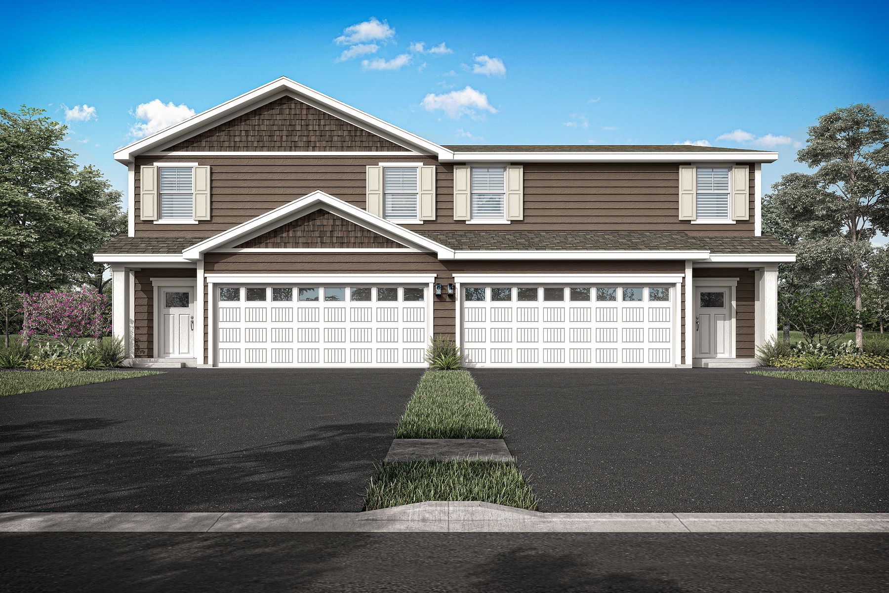 The Howard is a beautiful two story home with siding.