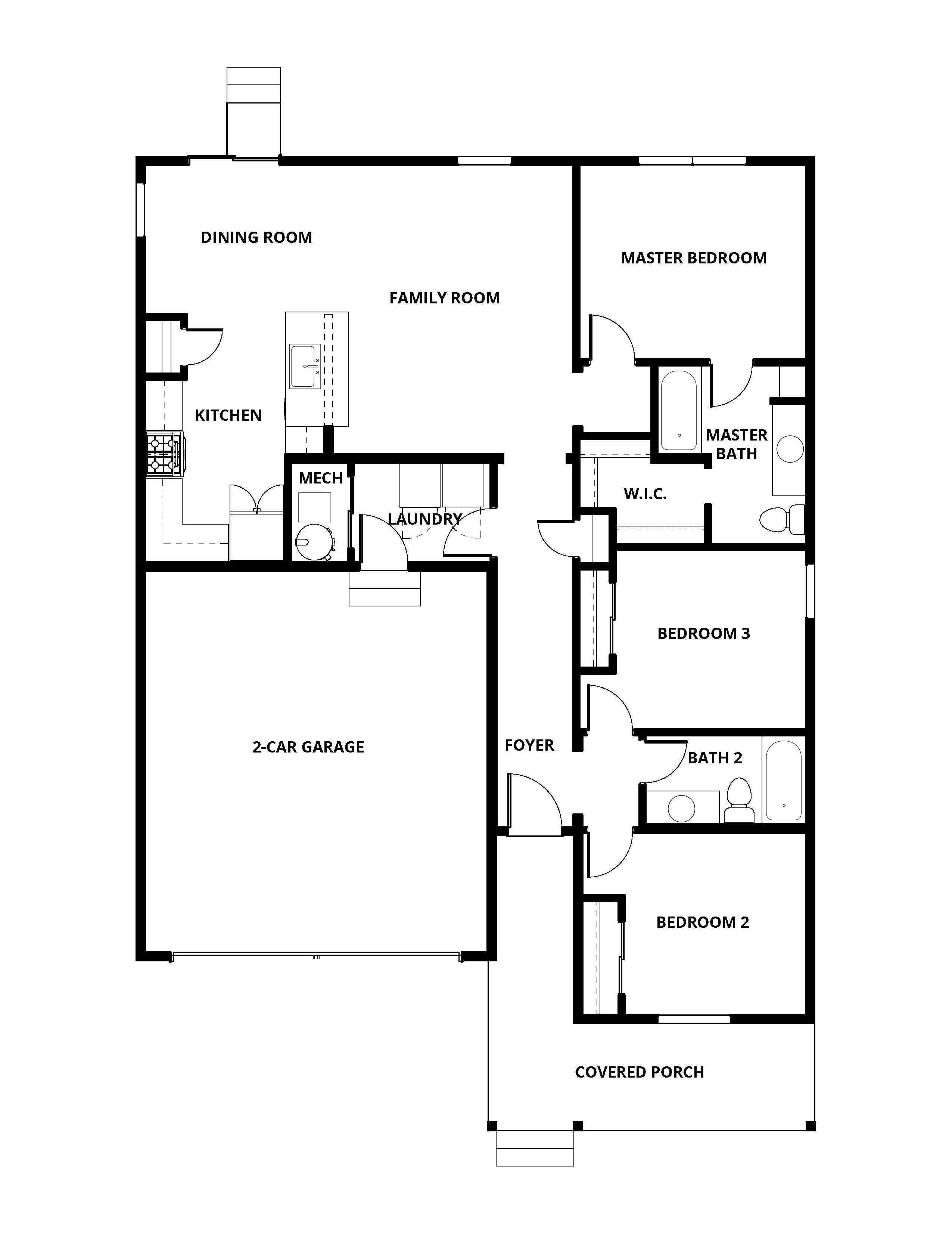 The Chatfield has a spacious family room and a chef ready kitchen.