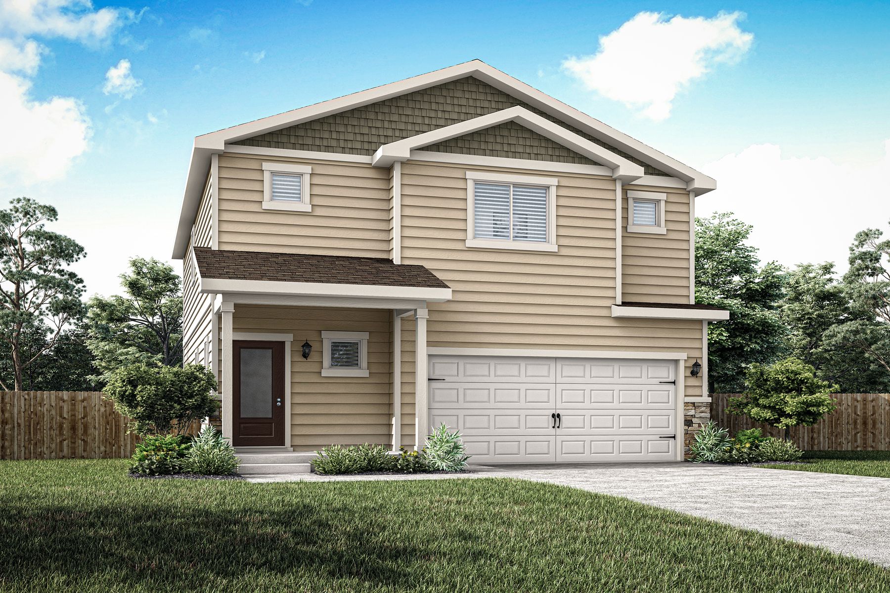 The Platte is a beautiful two story home with siding.