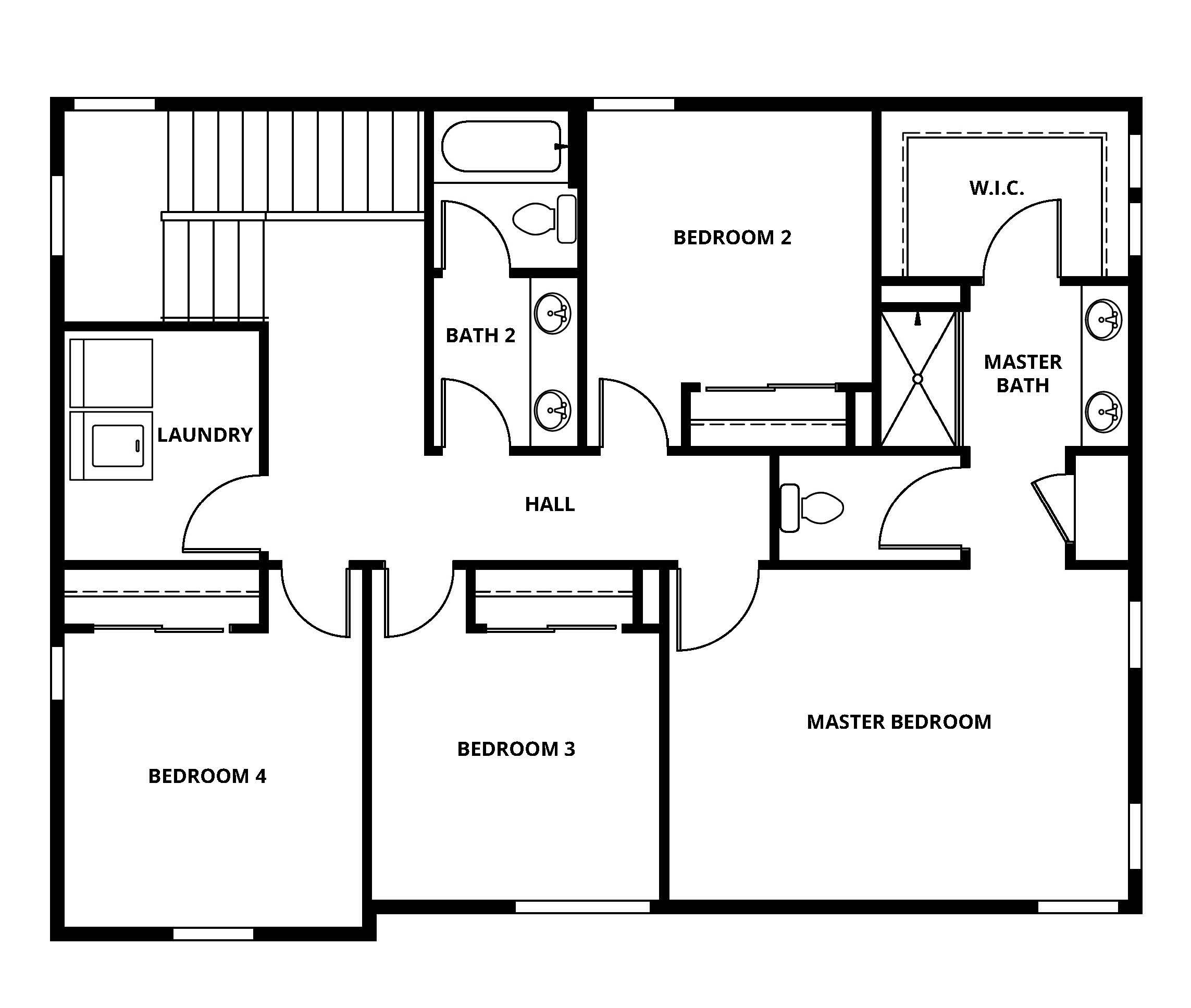 The second floor of the Nelson has all of the bedrooms.
