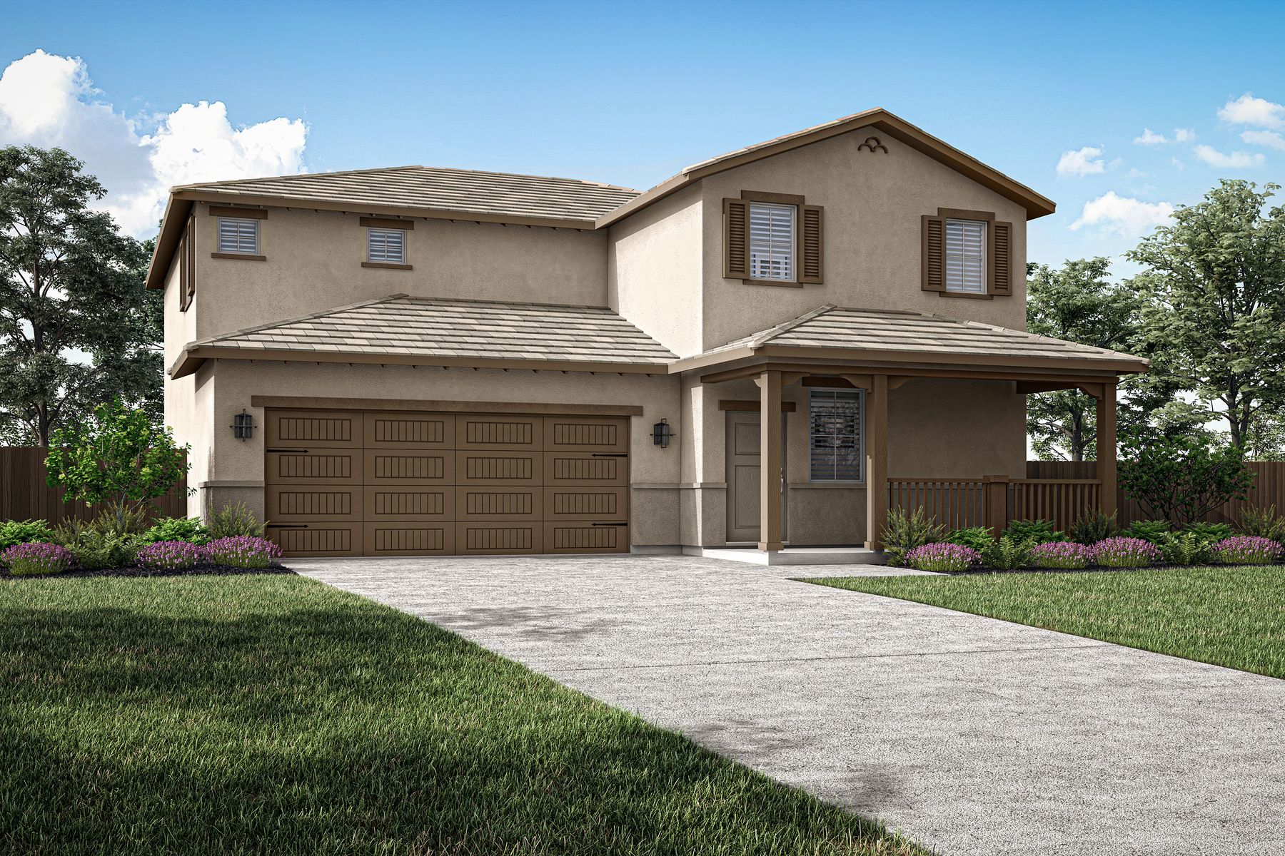The Shelton is a beautiful two story home with stucco