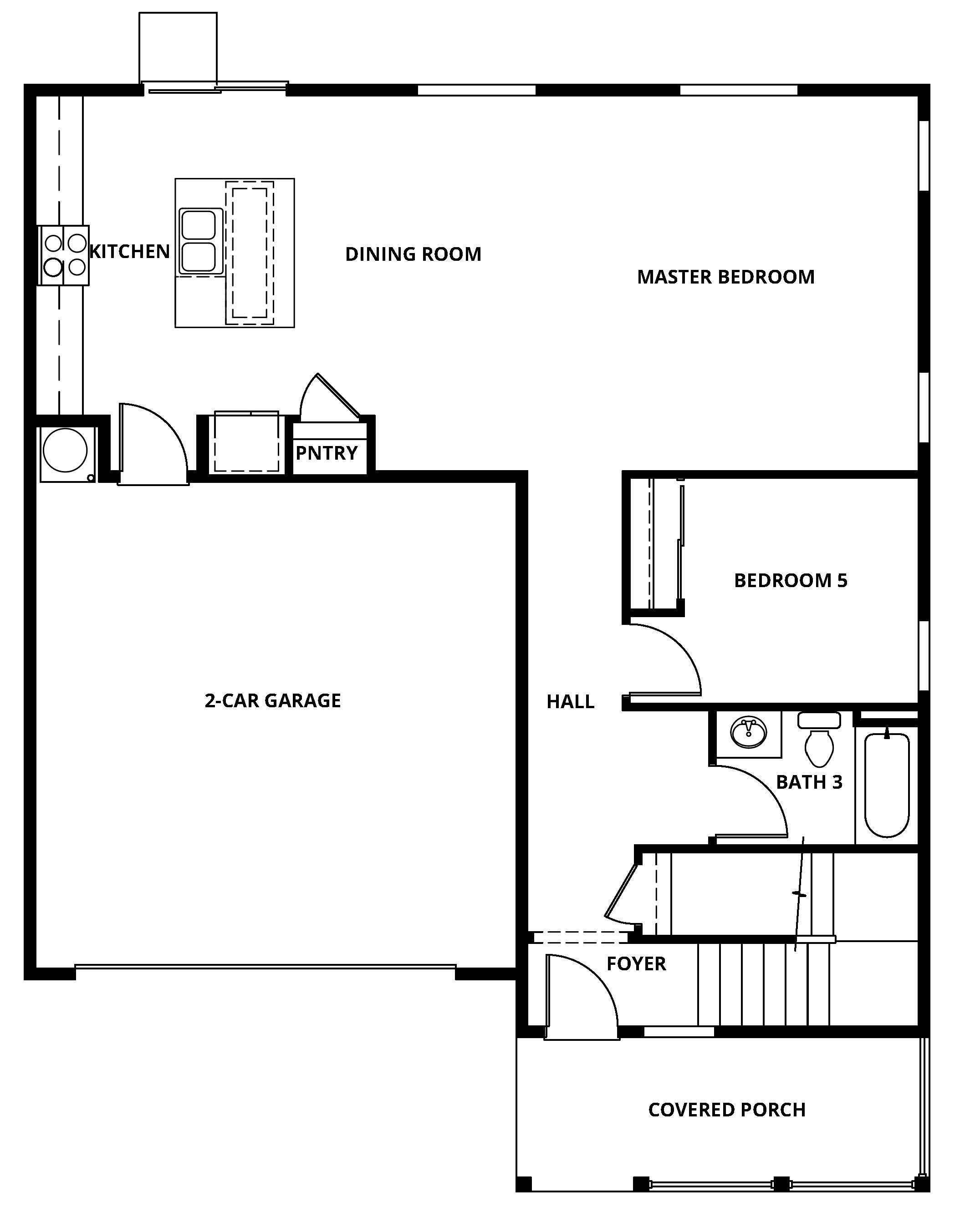 The first floor of the Shelton has a chef ready kitchen and a spacious family room.
