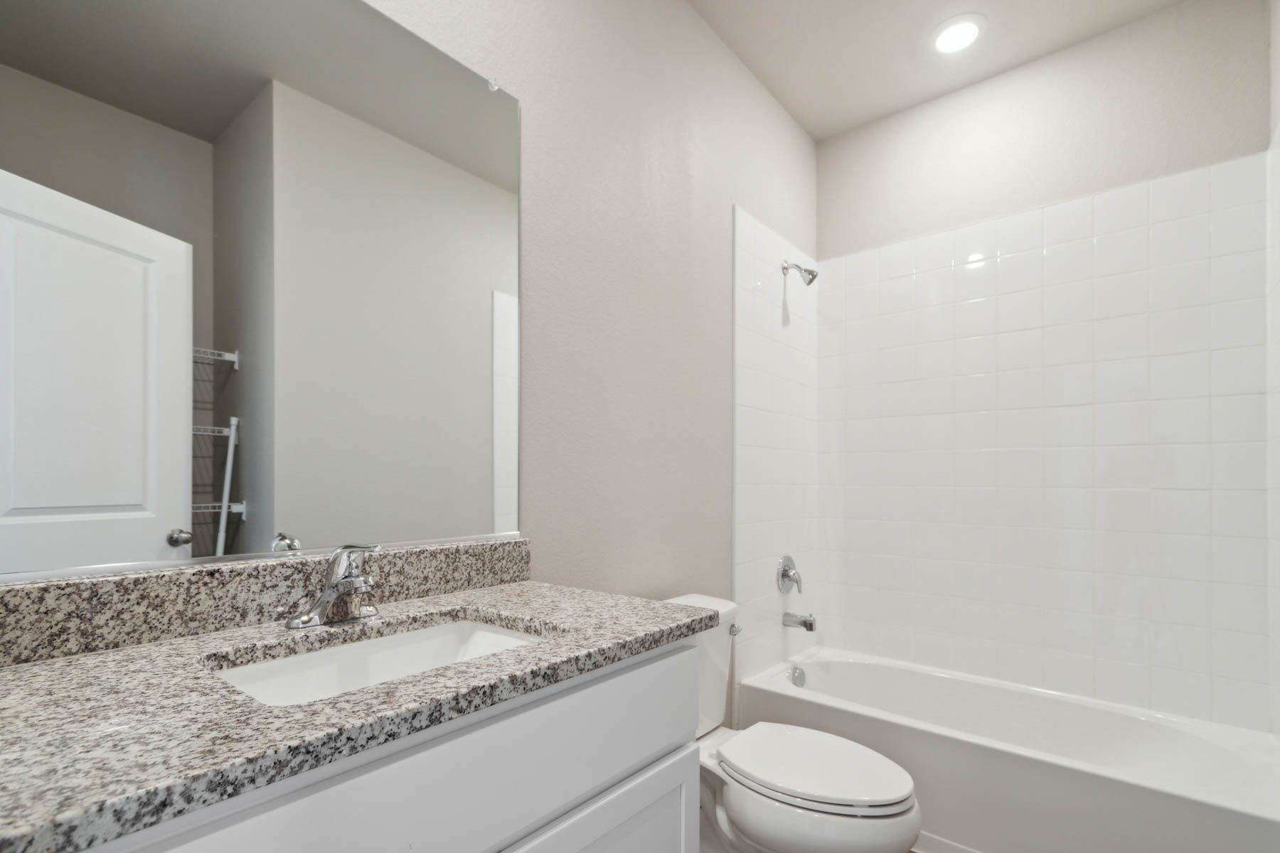 The secondary bathroom has the tub/shower combo.