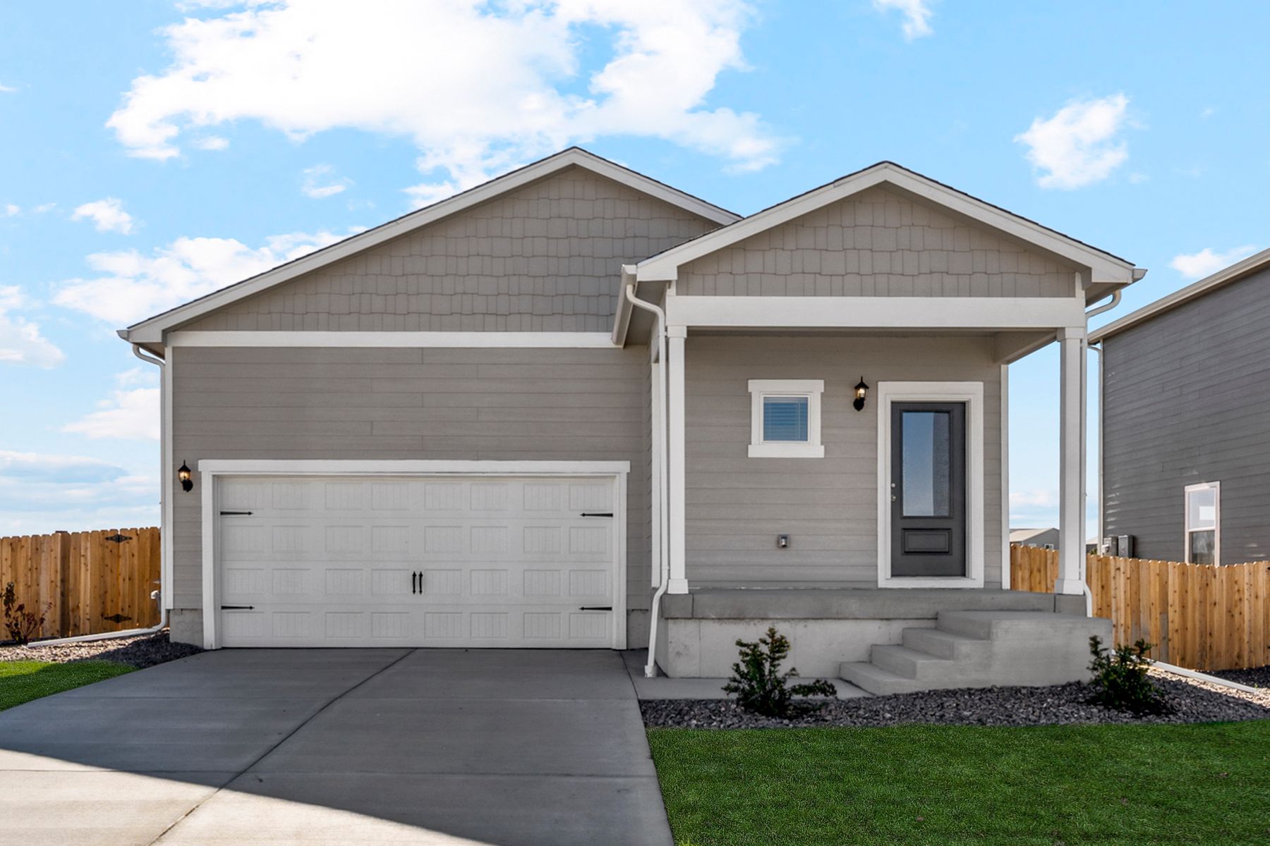 There are single story and two story homes at Hidden Creek.
