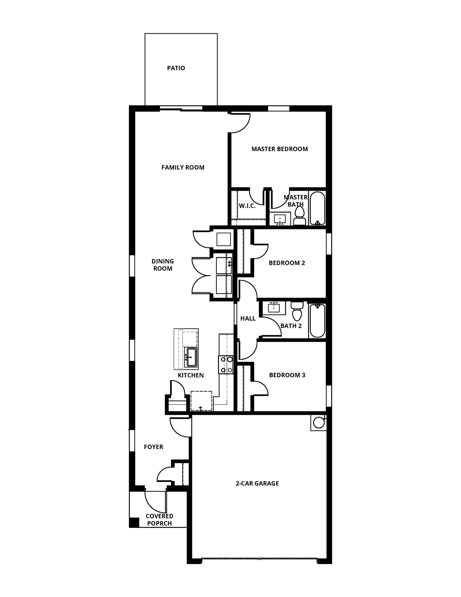 The Captiva has a spacious family room and chef ready kitchen.