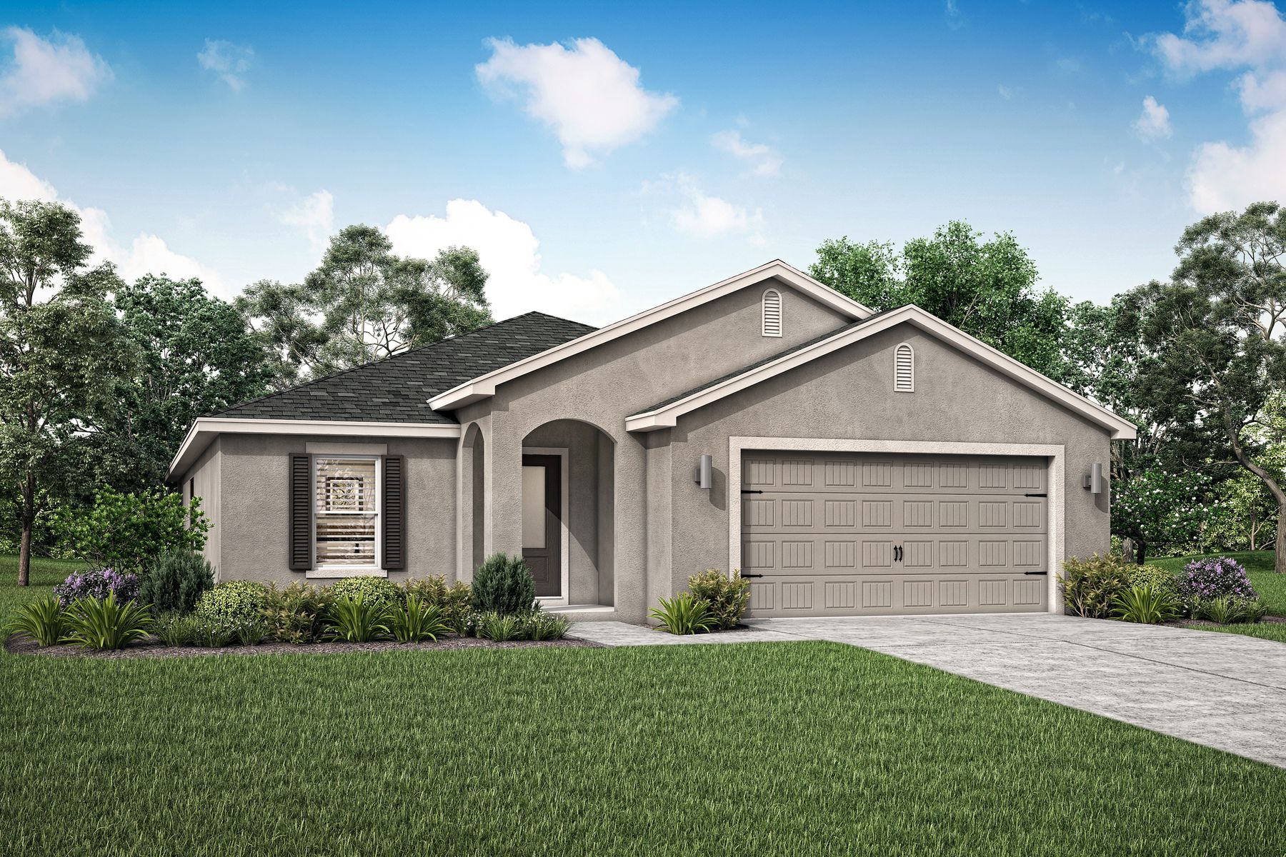 The Palmetto is a beautiful single story home with stucco.