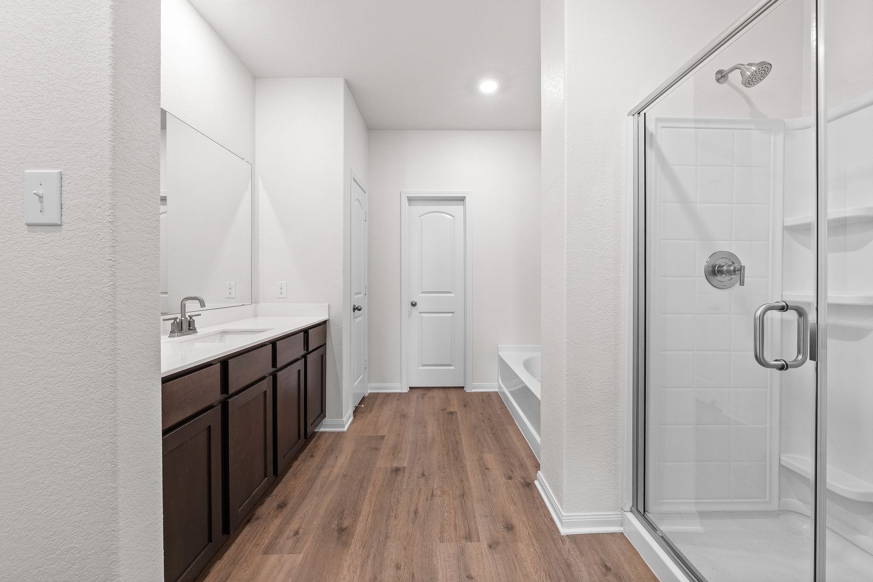 The master bathroom of the Cypress has a large vanity space.