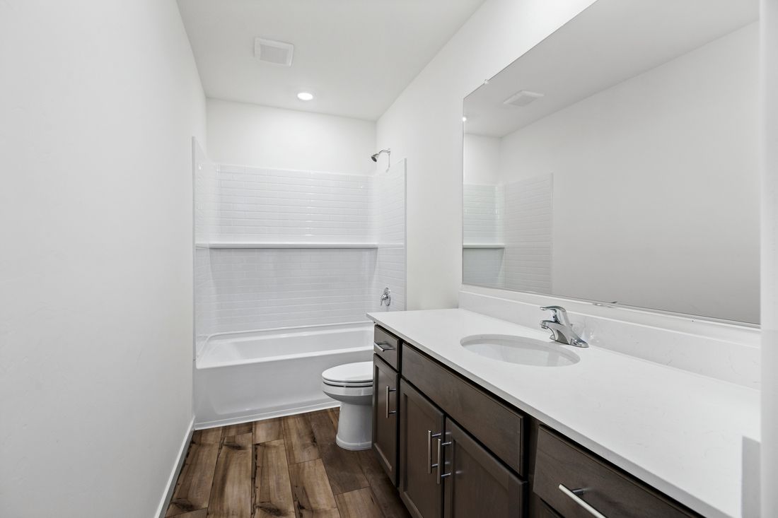 The guest bathrooms are the perfect space for guests to get ready.
