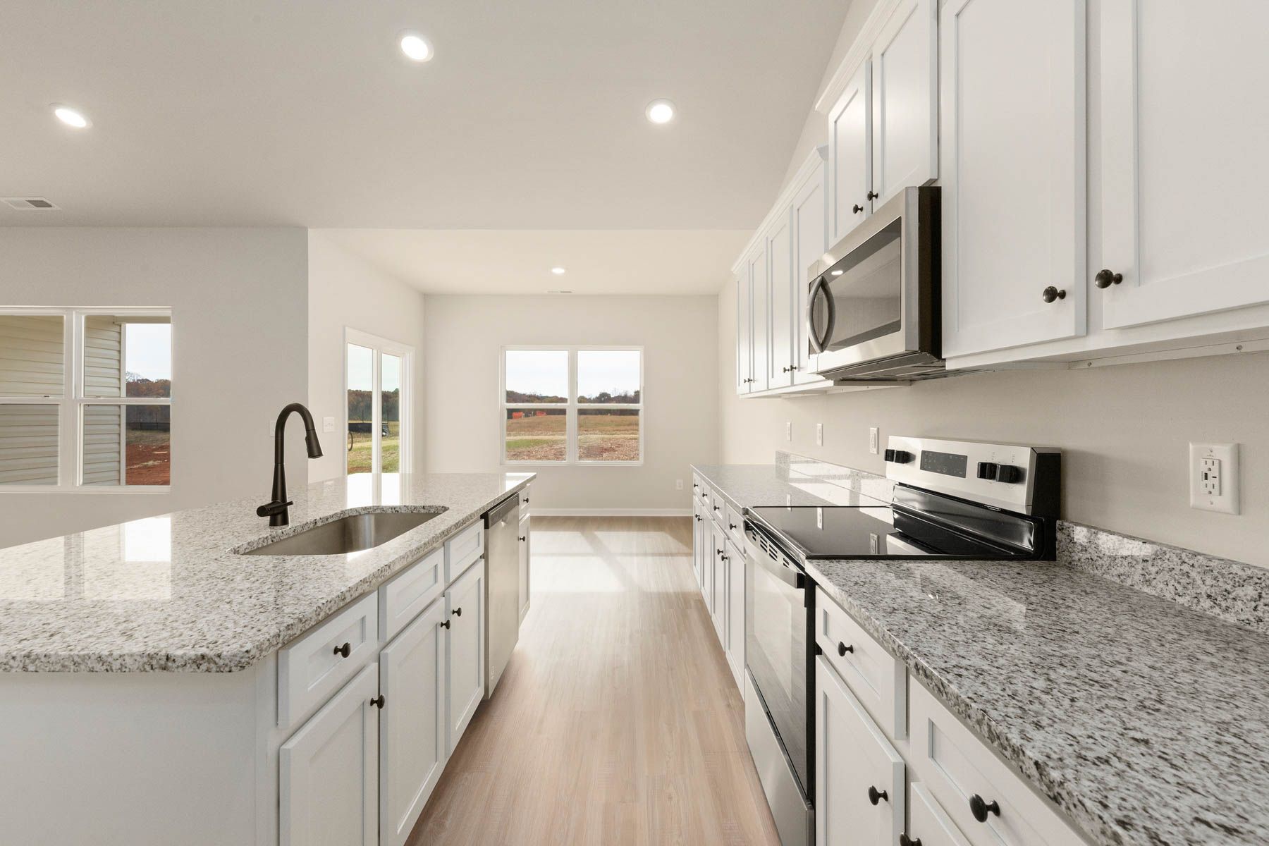 The kitchen has granite countertops
