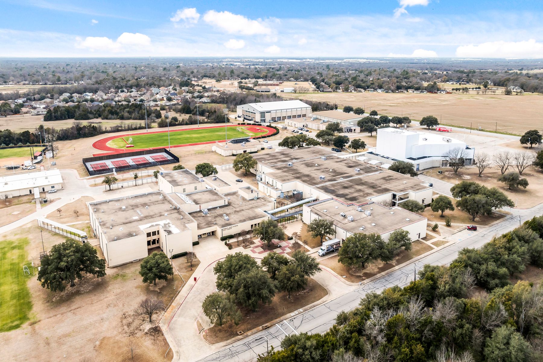 Terrell High School campus includes the school, Jamie Foxx Performing Arts Center, Terrell ISD Athletic Complex and Bernard Derrick Multipurpose Center.