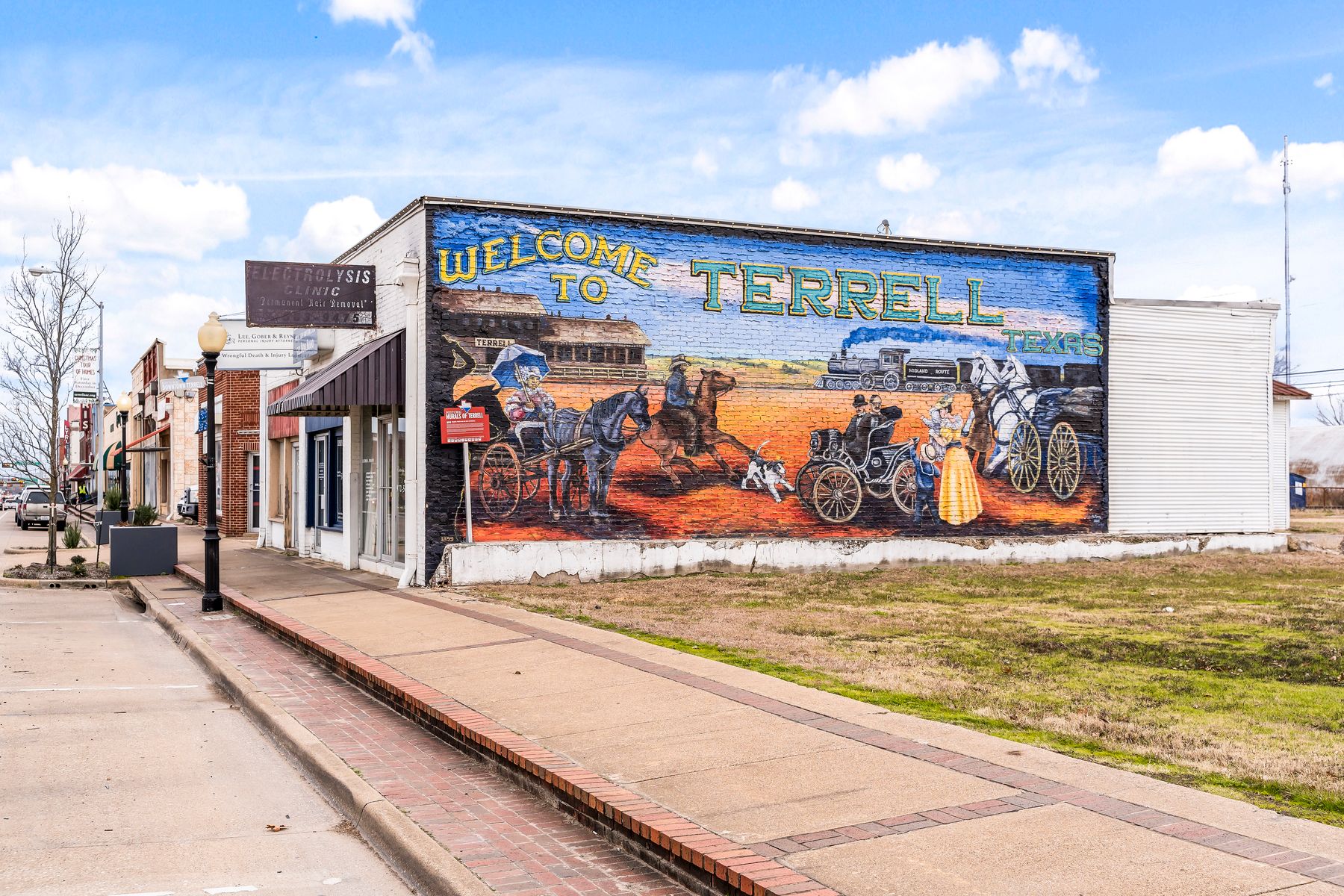 There are beautiful murals painted on the buildings downtown.