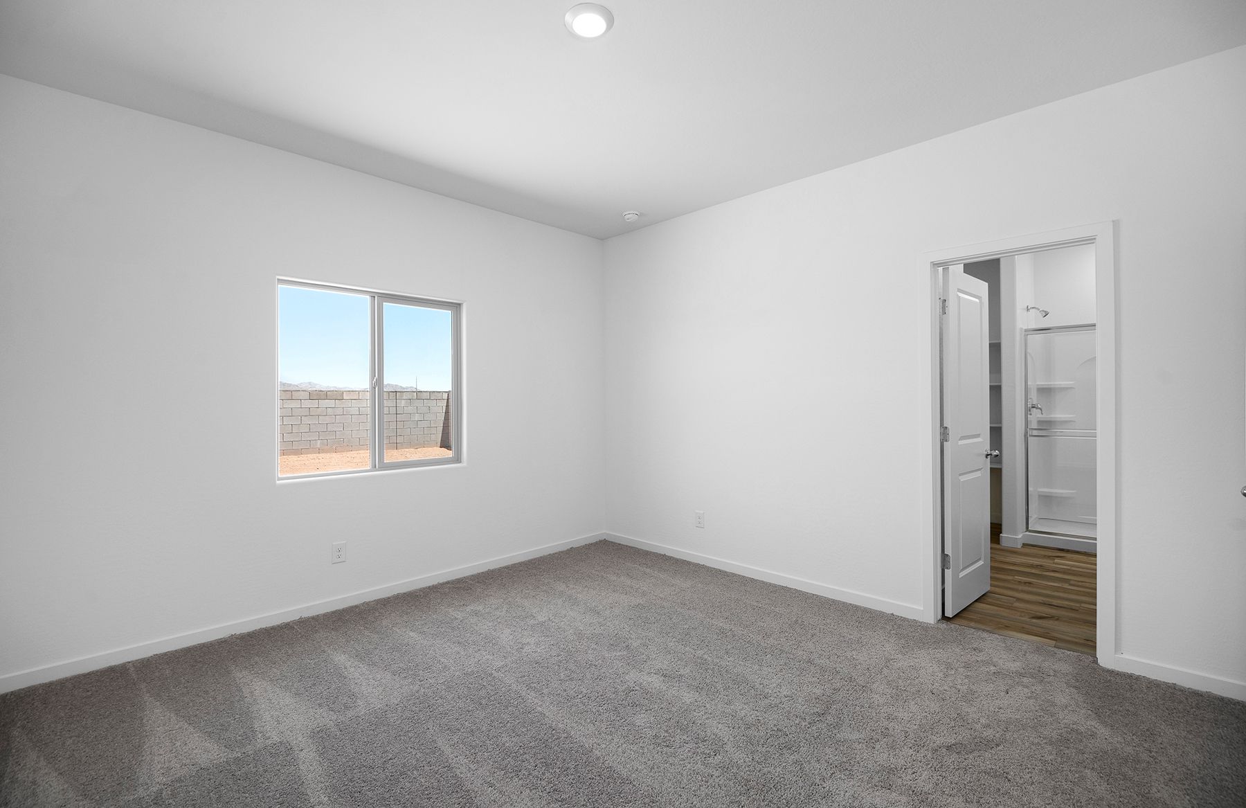 The spacious master bedroom is the perfect place to get ready with the connected master bathroom and closet.