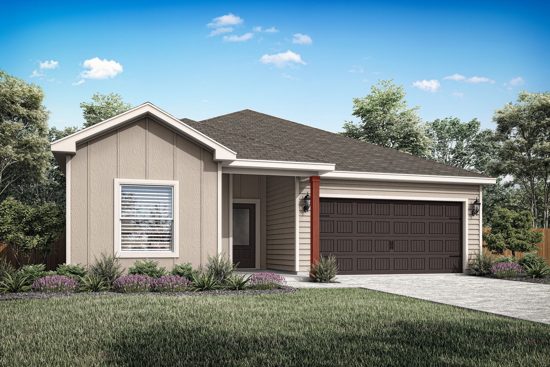 The Sabine is a beautiful one-story siding home.