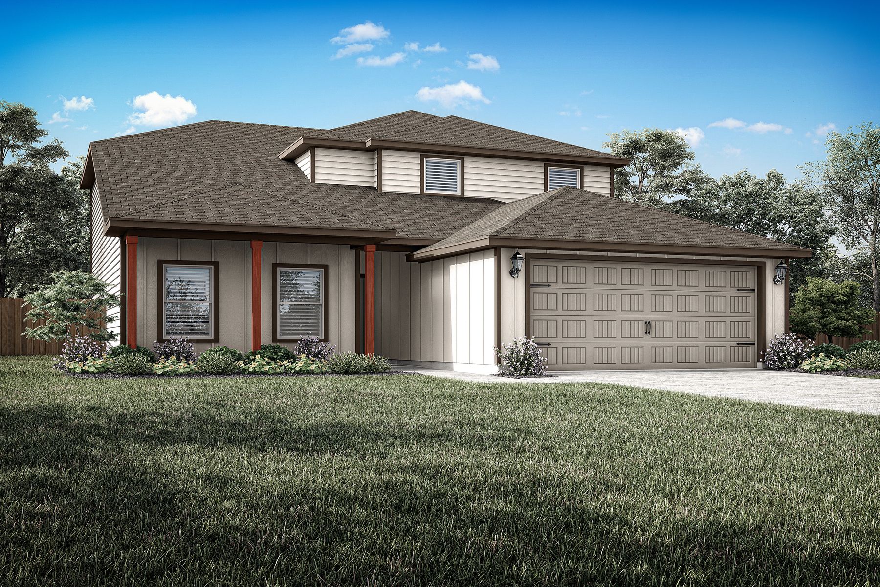 The Cypress is a beautiful two-story, siding home.