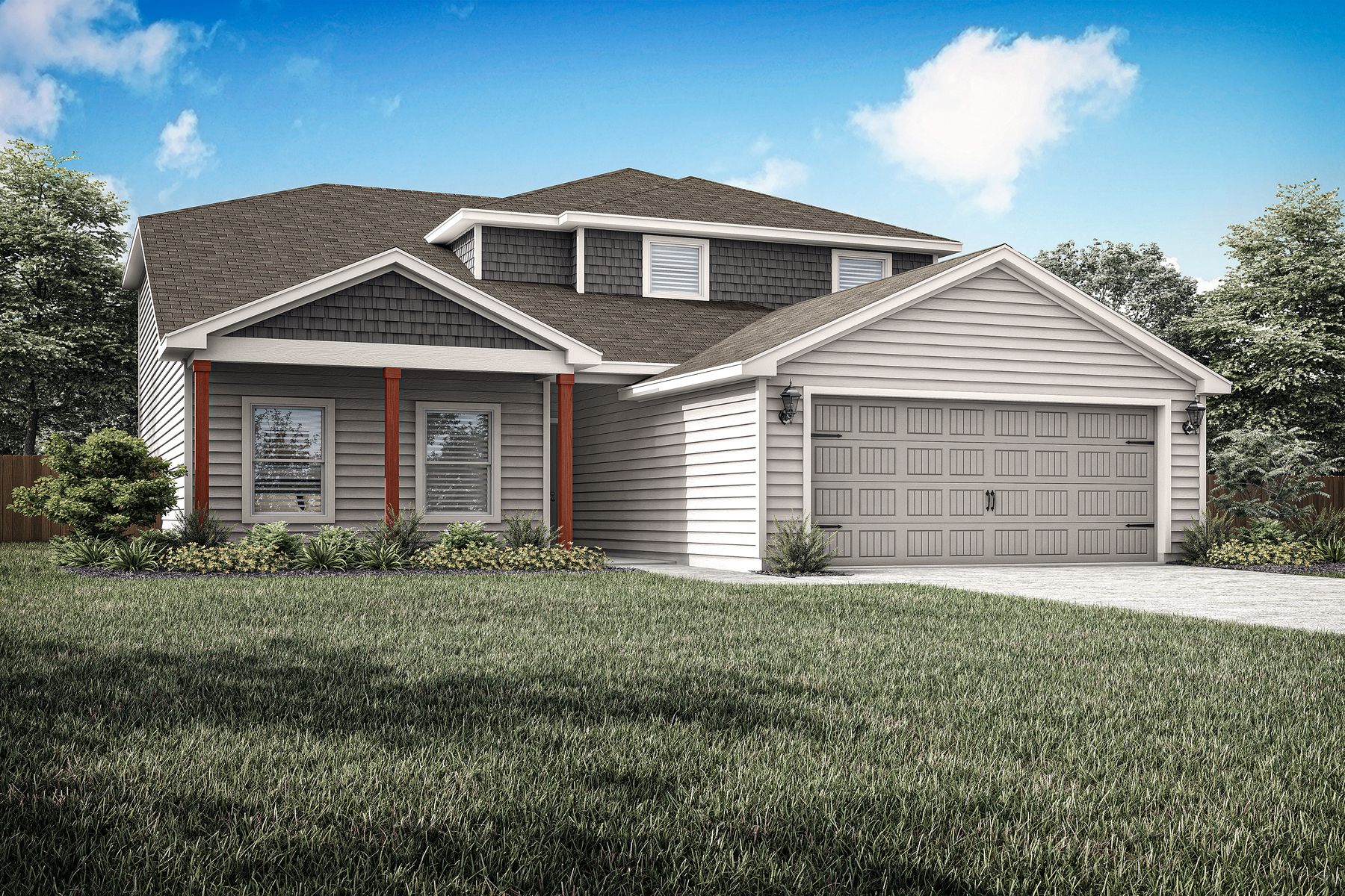 The Cypress is a beautiful two-story, siding home.