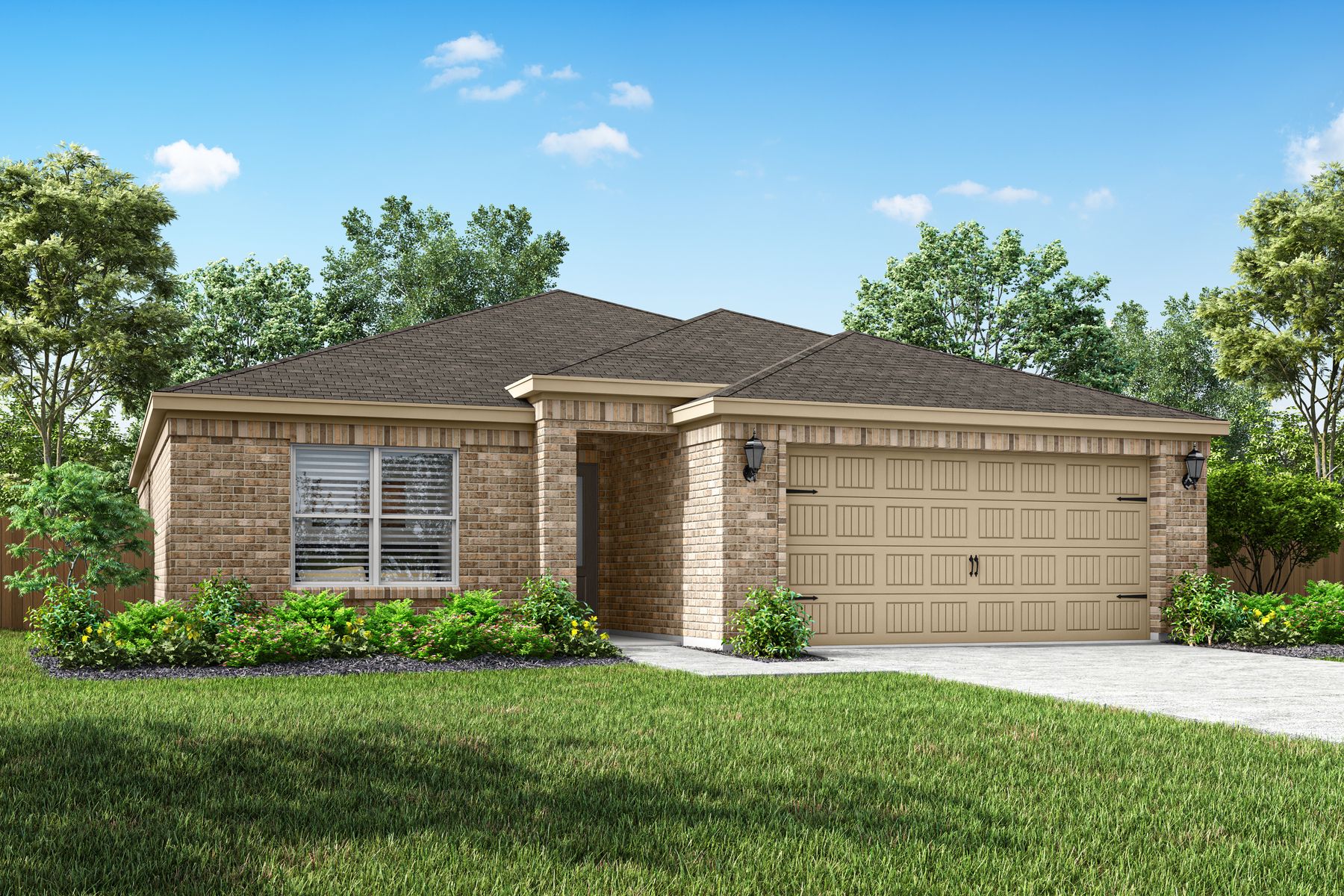 The Ashton is a beautiful one-story brick home.