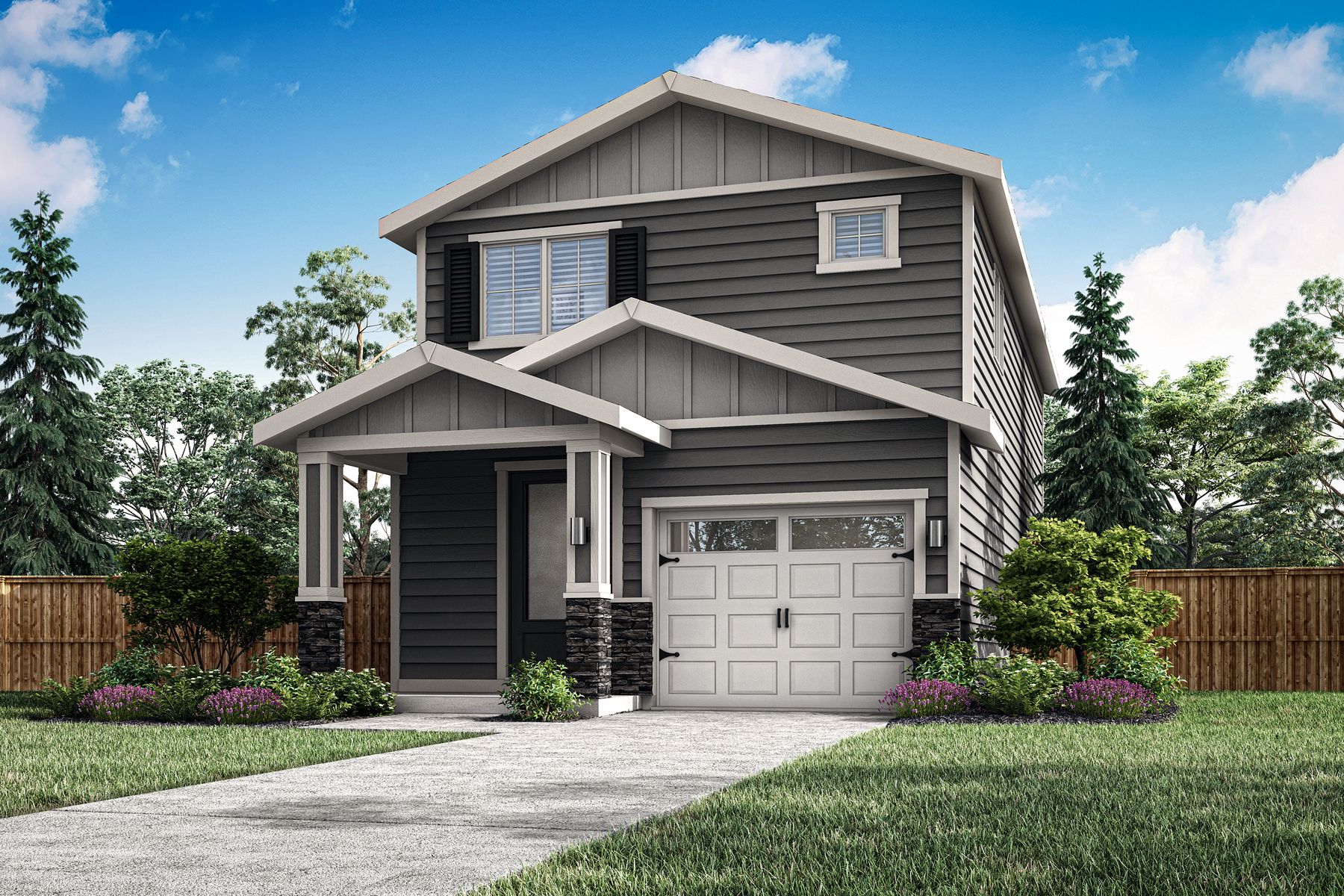 The Herring is a beautiful two story home with siding and stone,