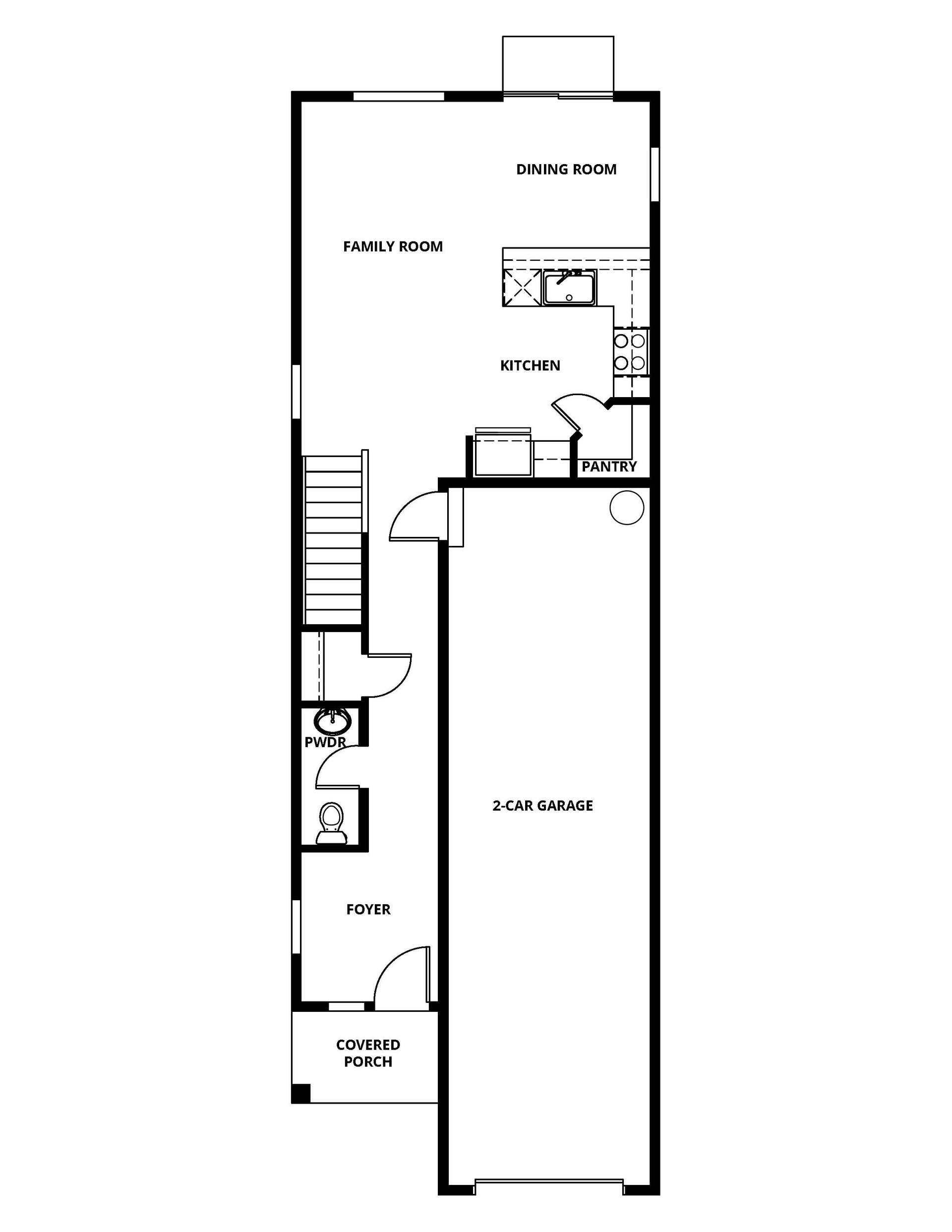 The first floor of the Rockfish has the chef ready kitchen and spacious family room.