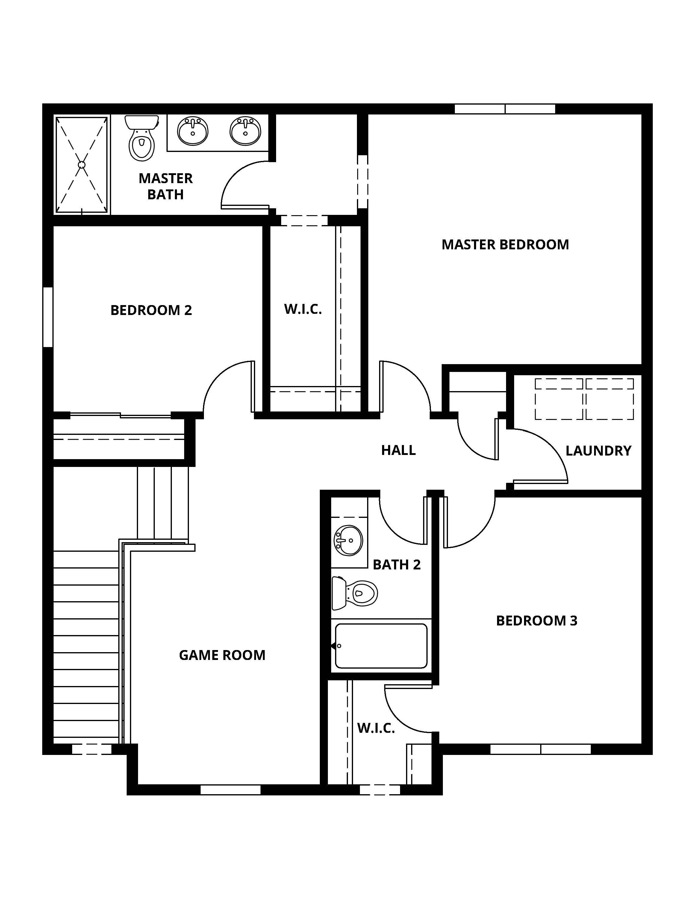 The second floor of the Granite has the bedrooms.