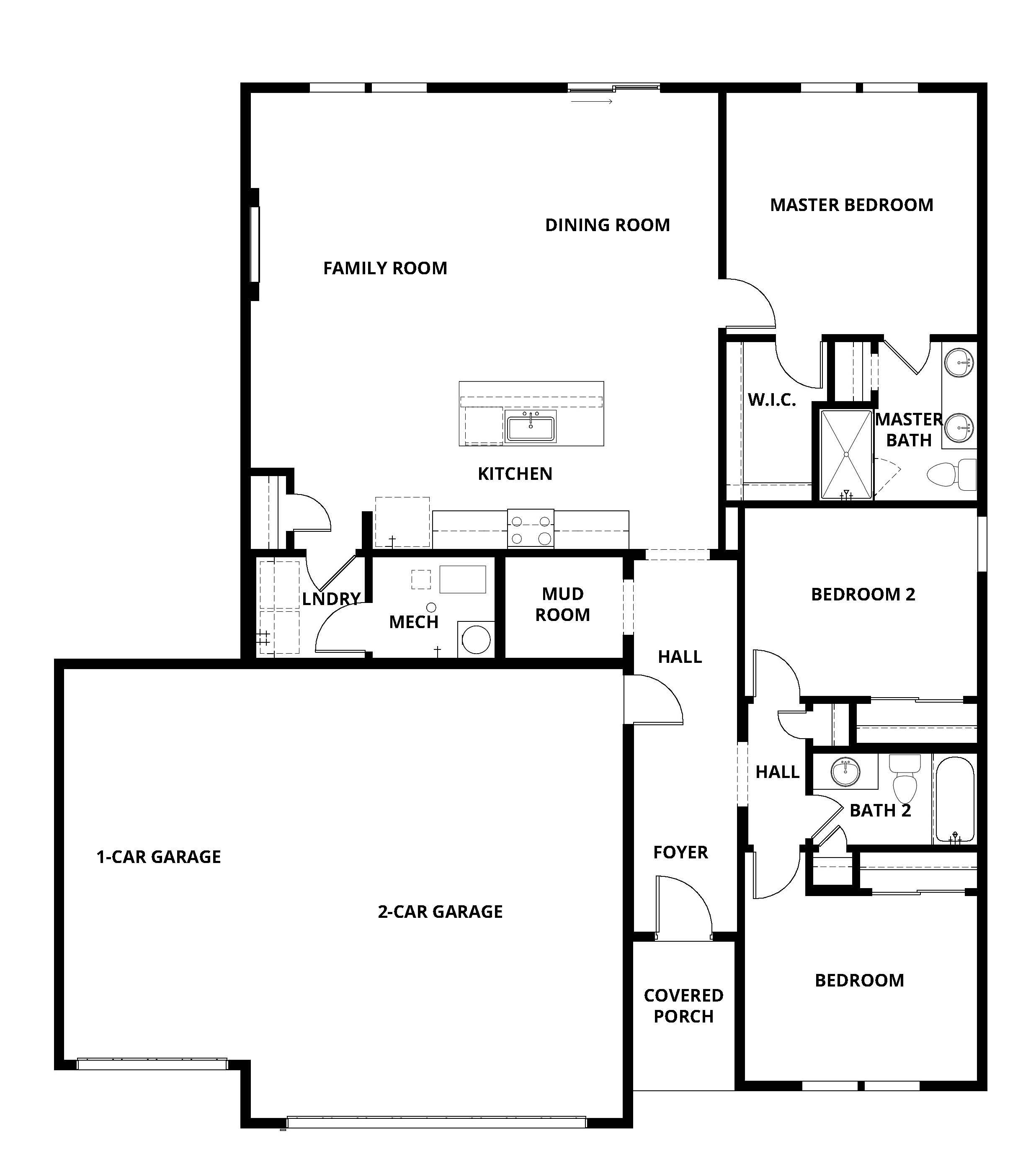 The Harris has a chef ready kitchen and spacious family room.