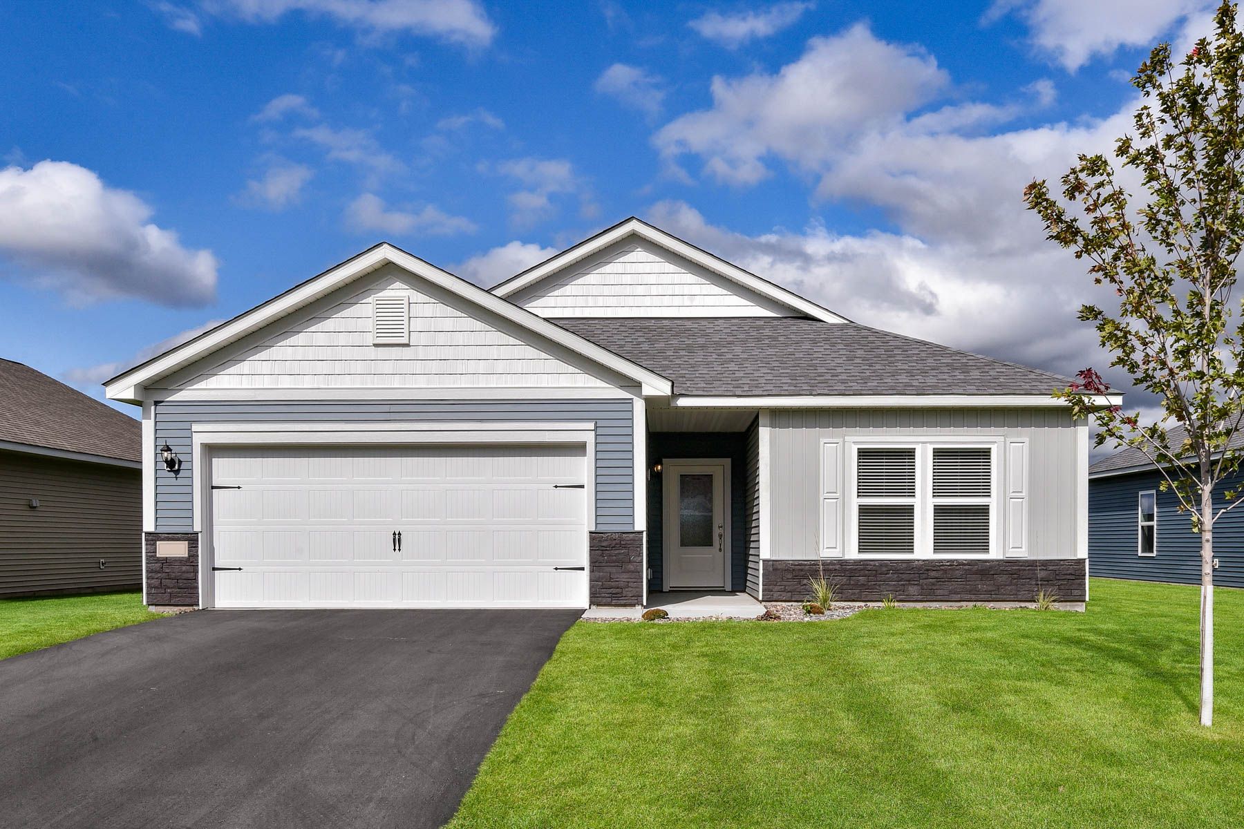 We offer one story and two story homes. 