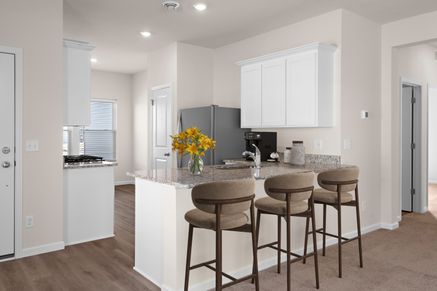 The kitchen appliances come included in our homes.