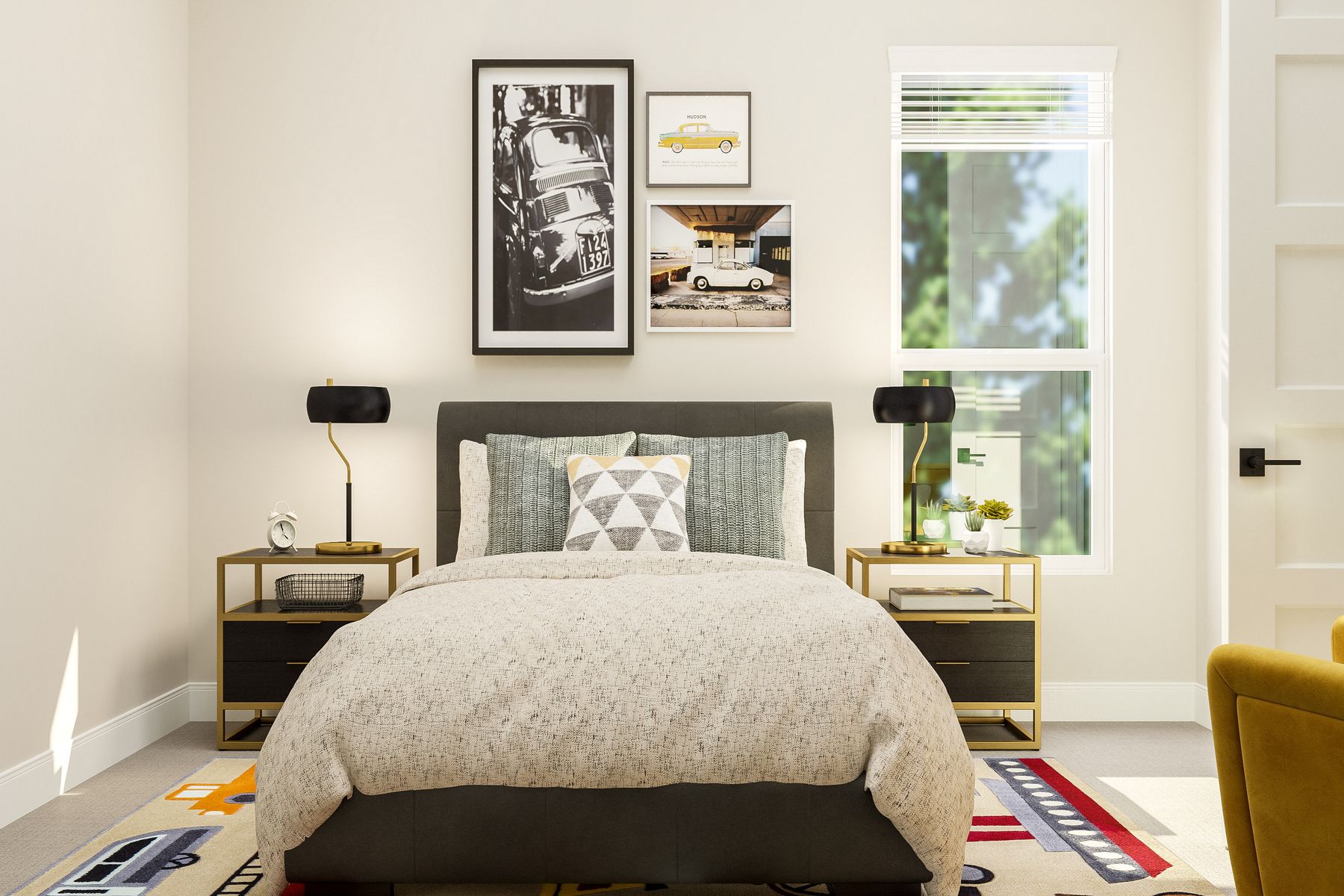 The secondary bedrooms are a great space for children's bedrooms. 