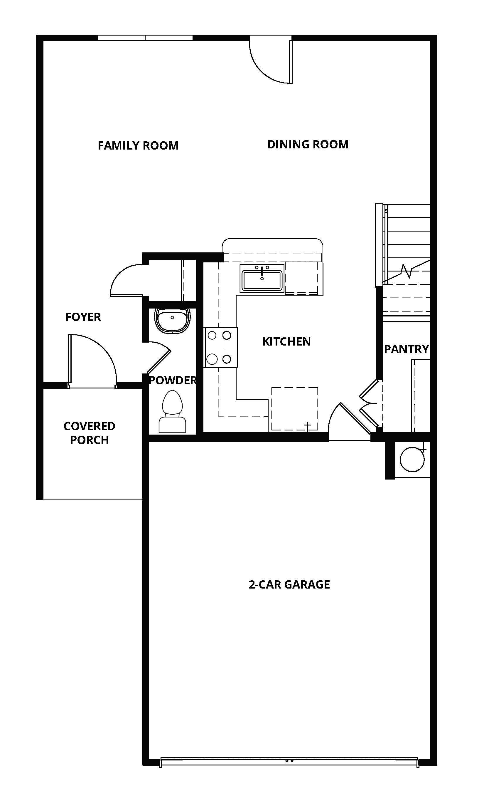 The first floor of the Addison has an open layout.