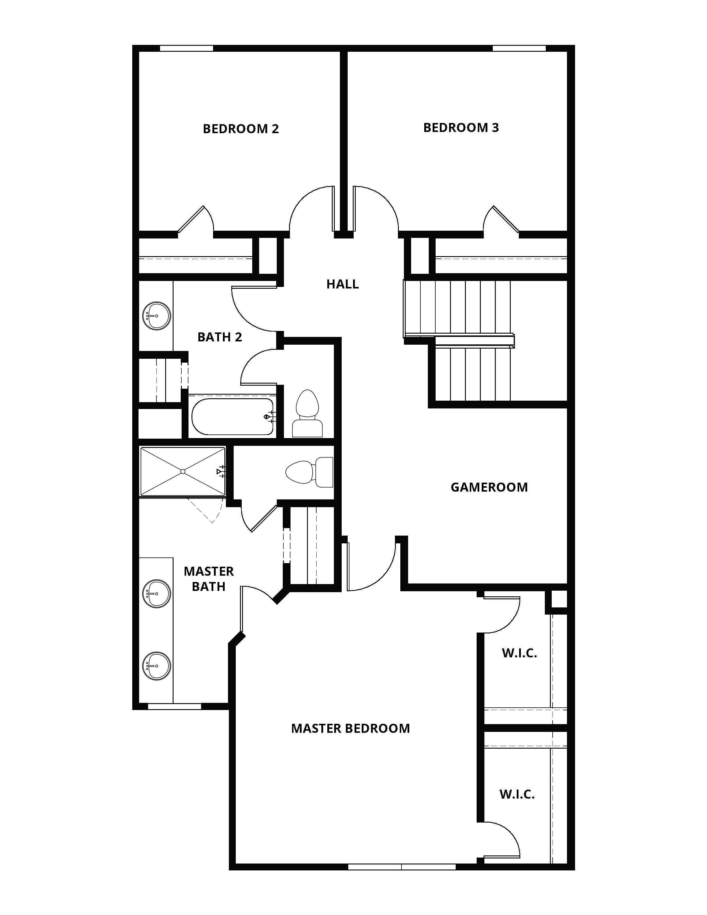 The second floor of the Marsh has three bedrooms, two bathrooms and a loft.