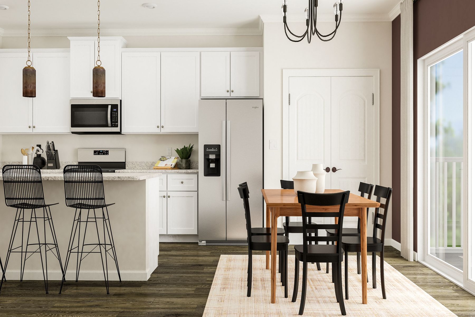 Each home has granite countertops