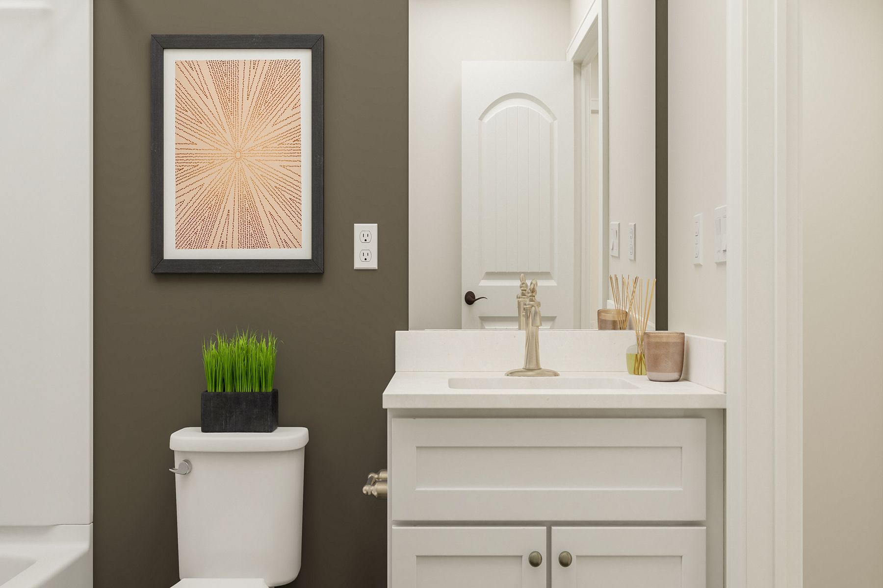 This bathroom has a large soaking tub