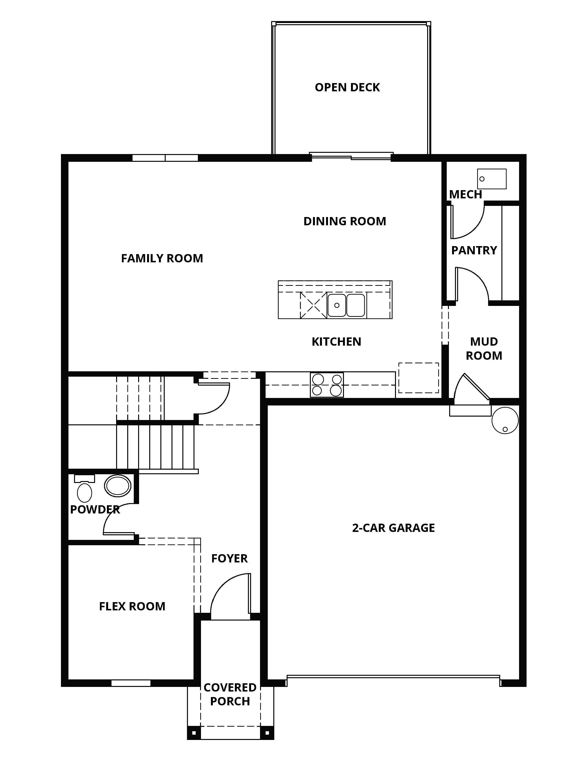 The first floor of the Kettle has the chef ready kitchen and spacious family room.