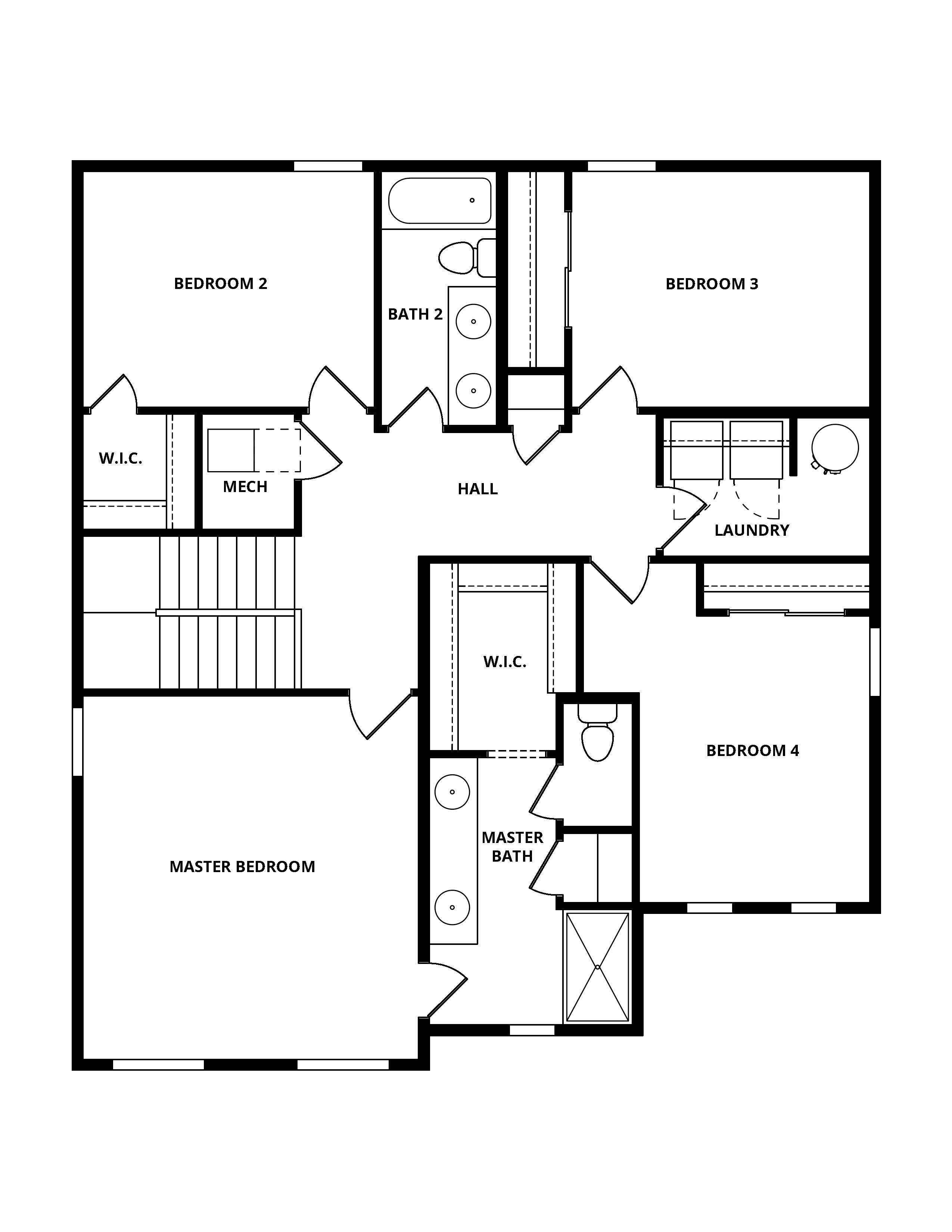 The second floor of the Yosemite has the bedrooms.