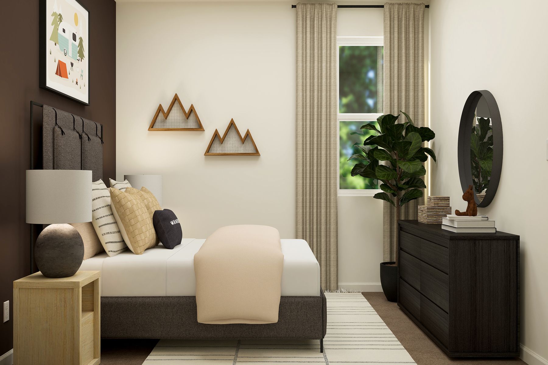 The secondary bedrooms have carpet.